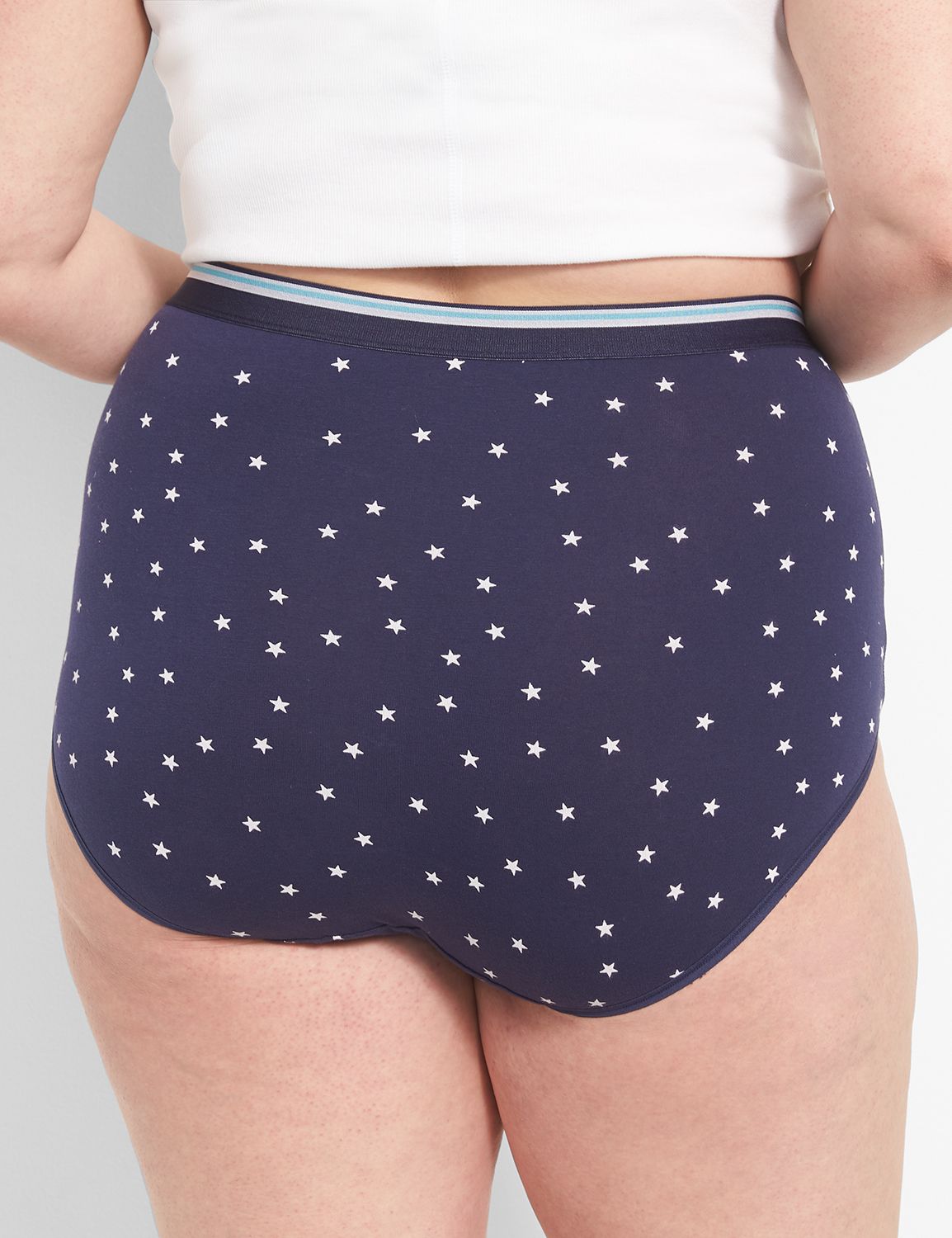 Cotton High Waist Brief Shimmer Str Product Image 2