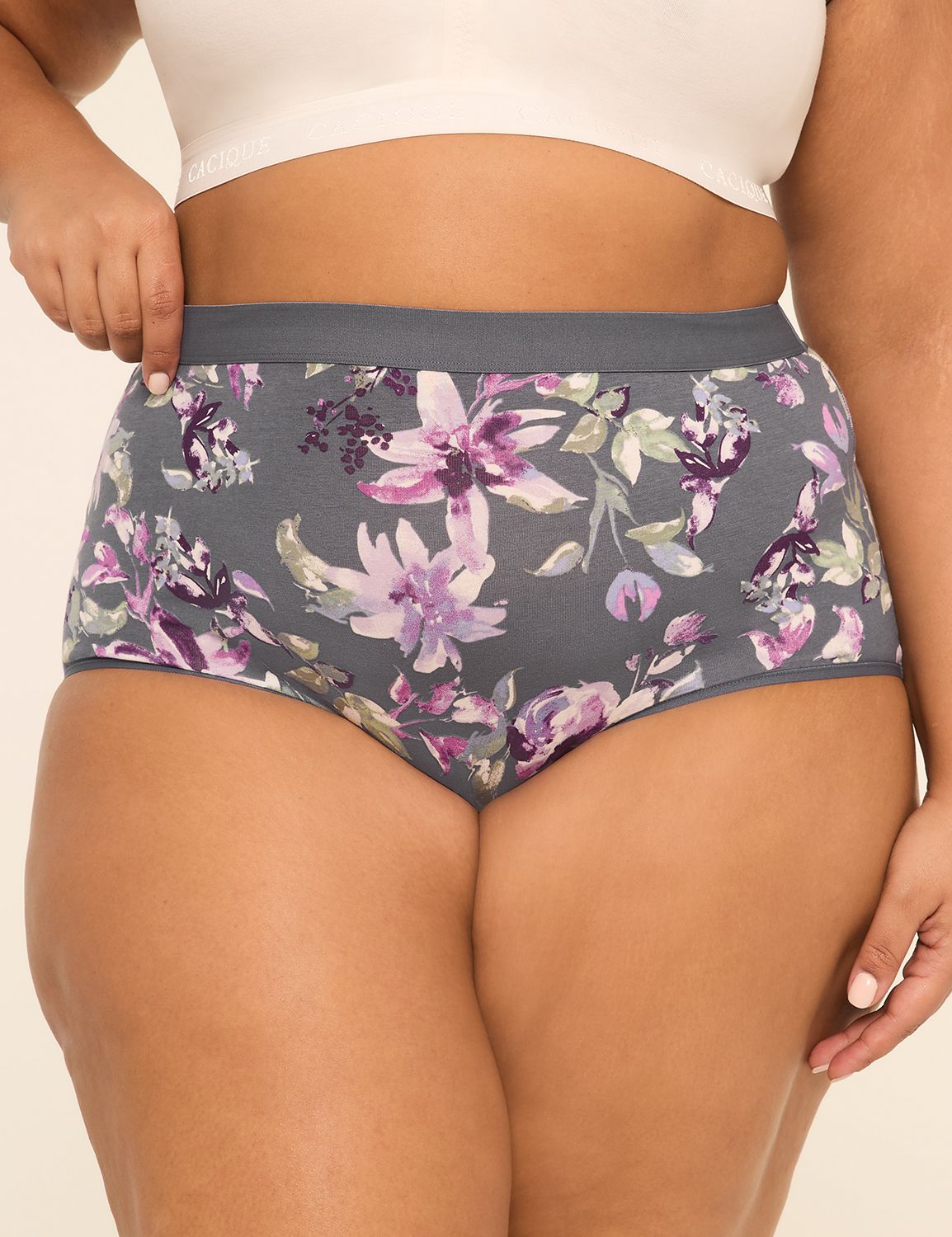 Cotton High Waist Brief Wide Flat E Product Image 1