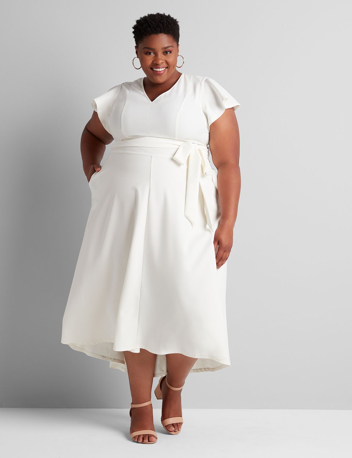 white midi dress size 18