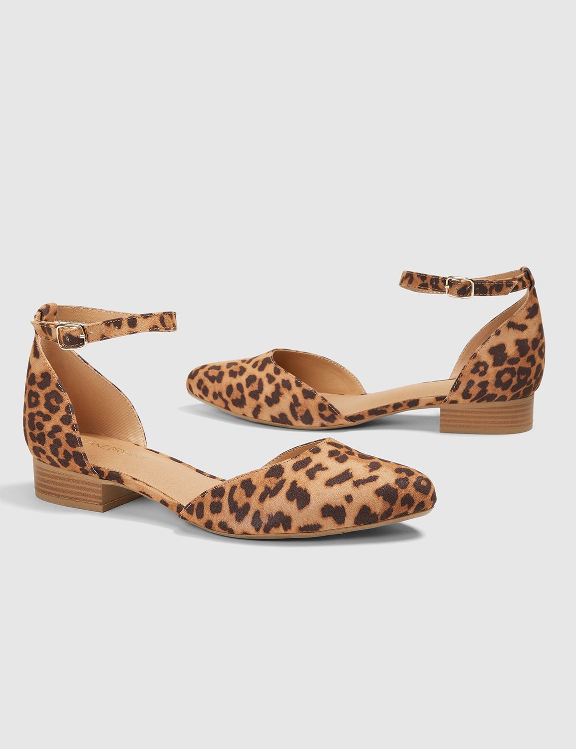 Leopard ballet flats with ankle strap sale