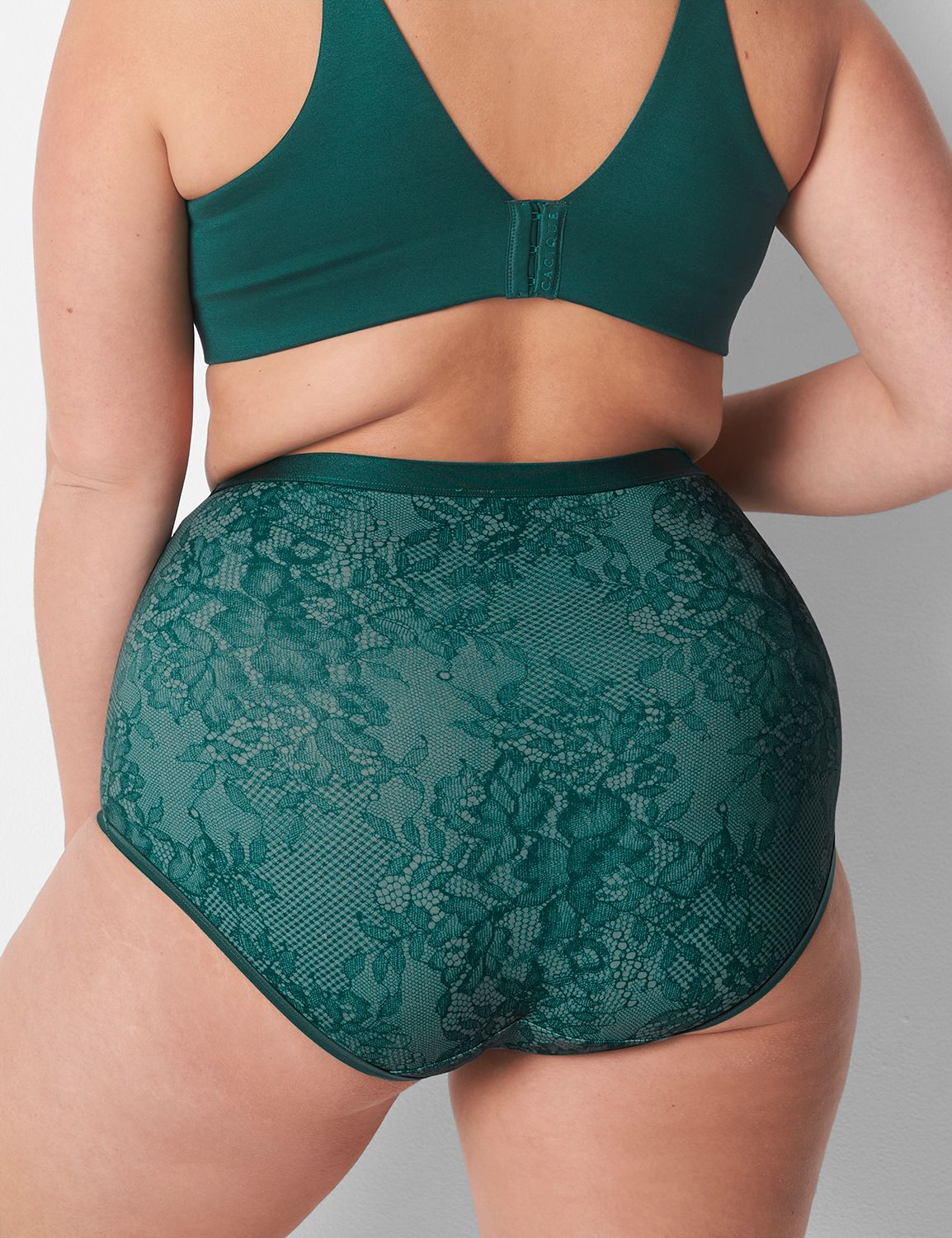 Plus Size Emerald Green High Hopes Bra & High Waist Panty Set