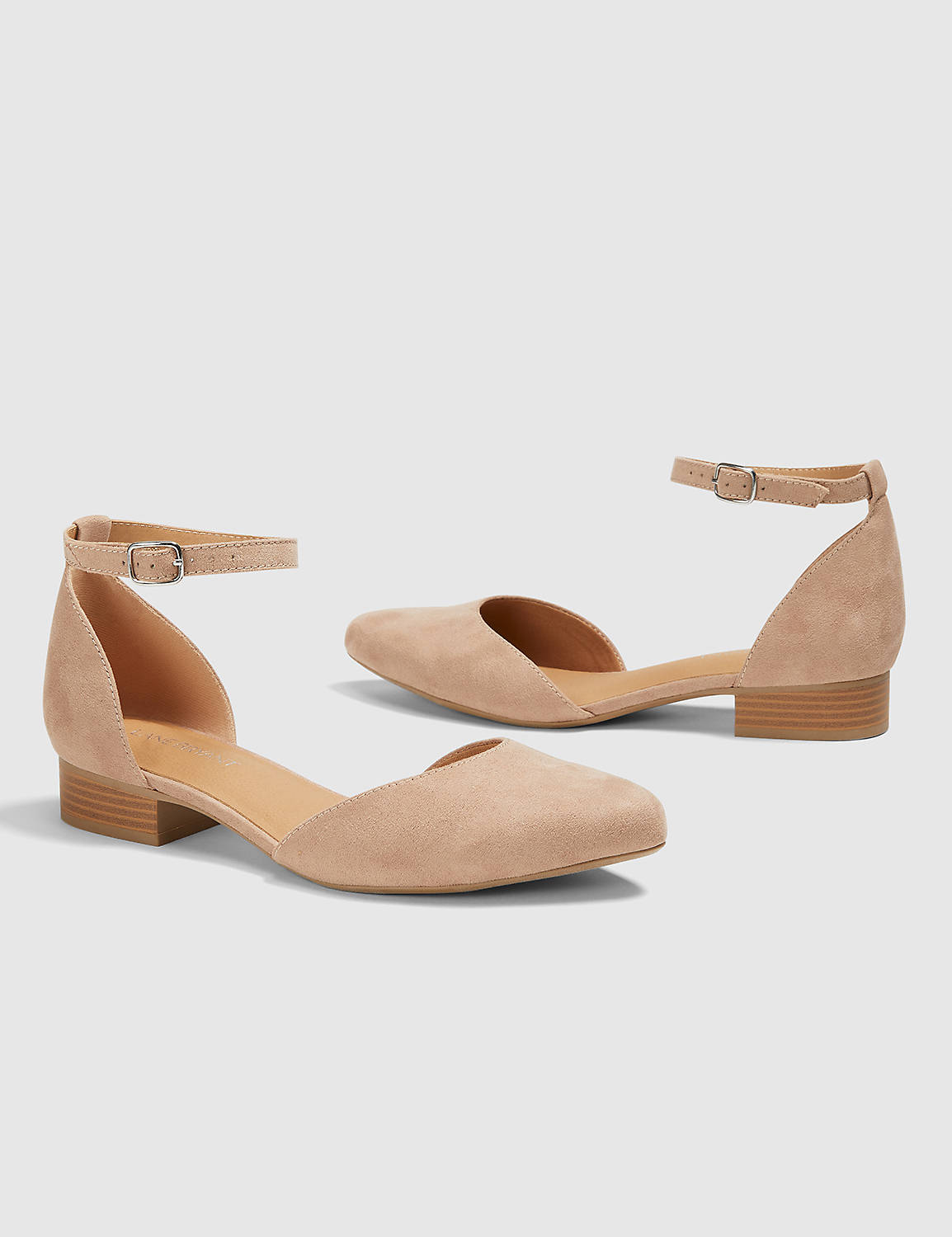 Suede Tan 2pc Flat with Strap Product Image 1