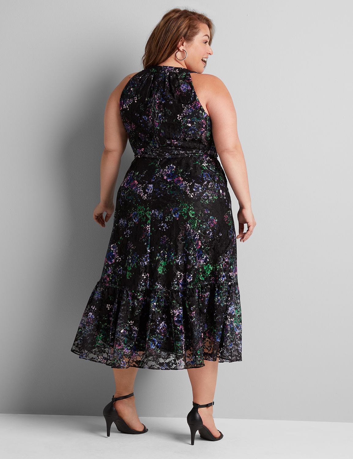 1115648 HALTER PRINTED LACE MIDI - GS:LBSU20461_GabbySkye_MultiFloral_VendorPrint_colorway1:14 Product Image 2