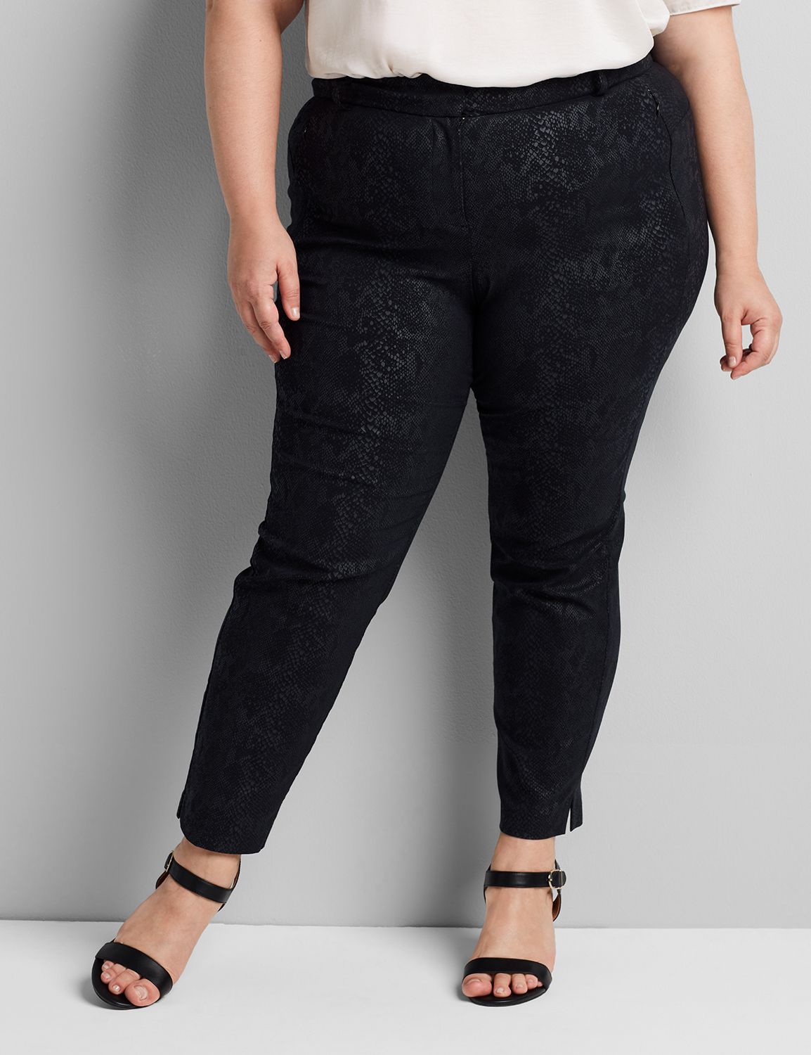 LANE BRYANT CROPPED Pants Womens 18 Black Flex Magic Waistband High Rise  Pedal £24.71 - PicClick UK