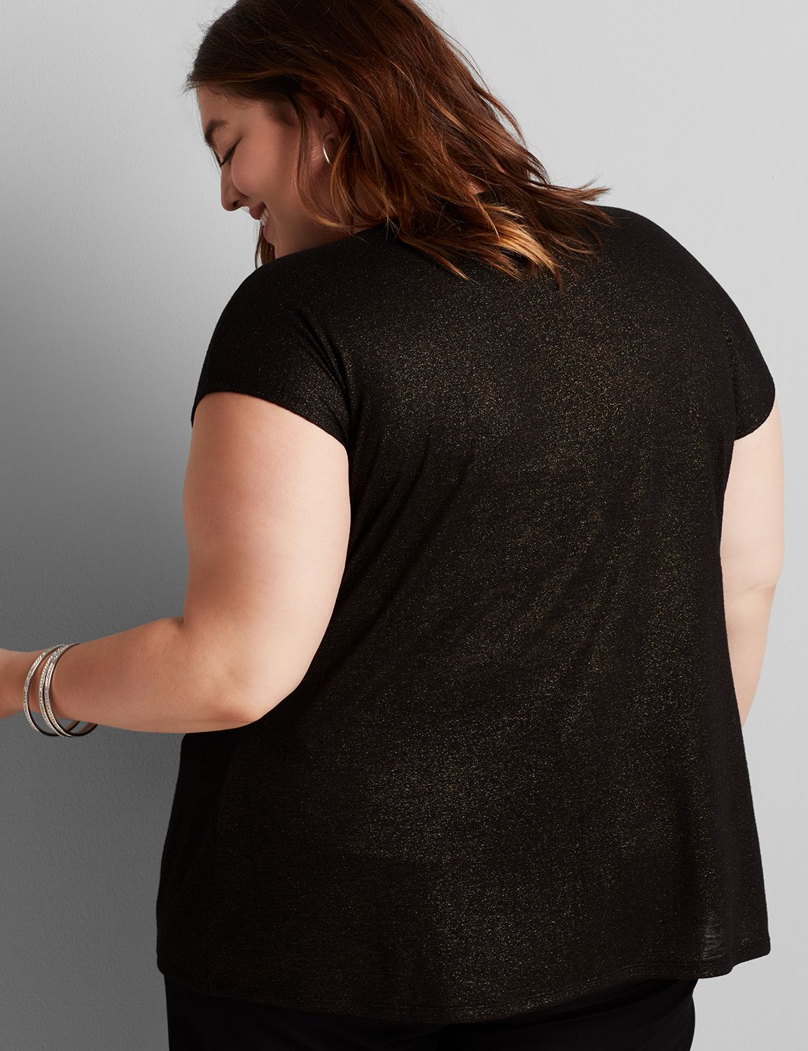 Lilac Shimmer Pleated Top