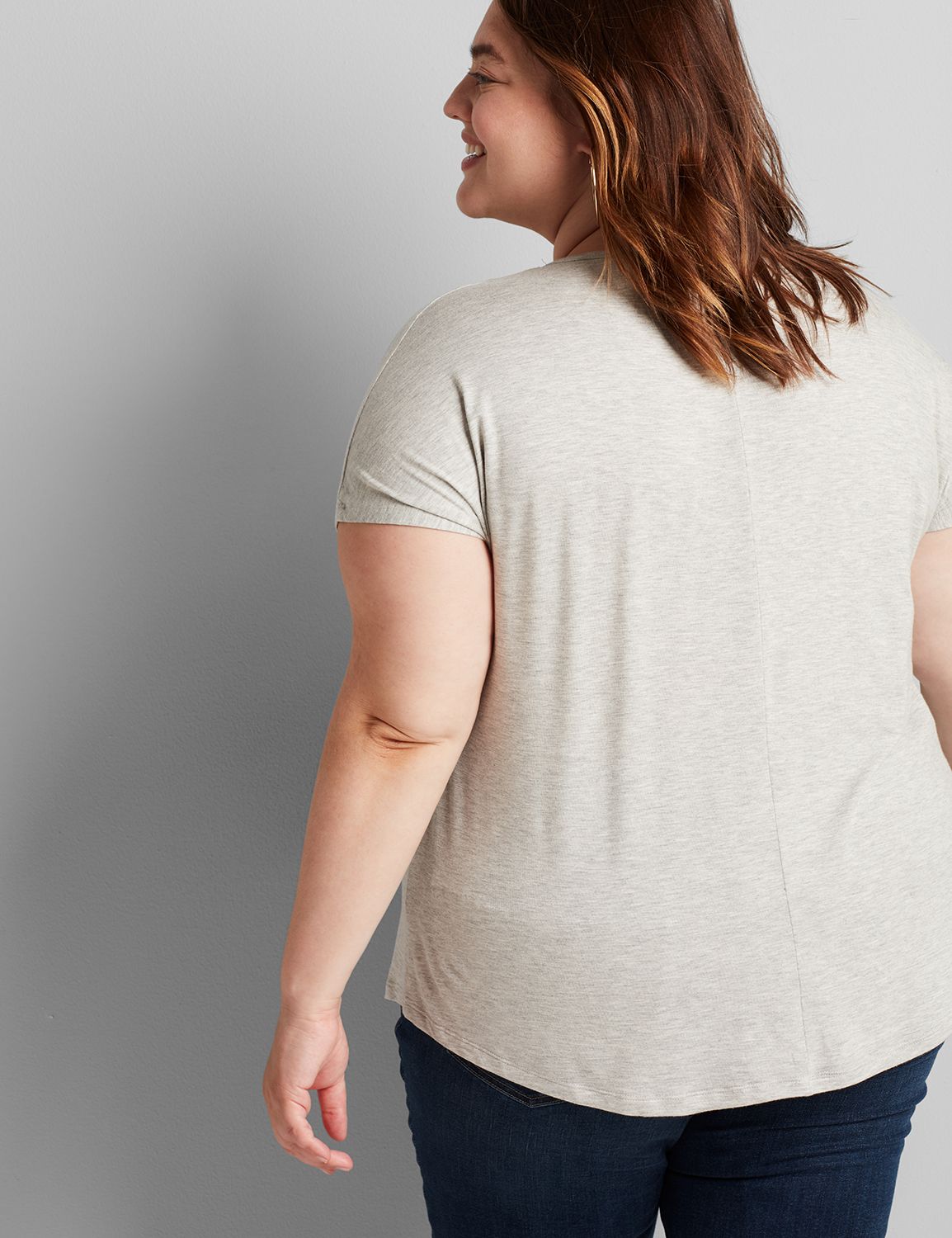 1114553 Crew Neck Dolmen Tee Graphic: Blessed Beyond Measure:BC03 Light Grey Heather:14/16 Product Image 2