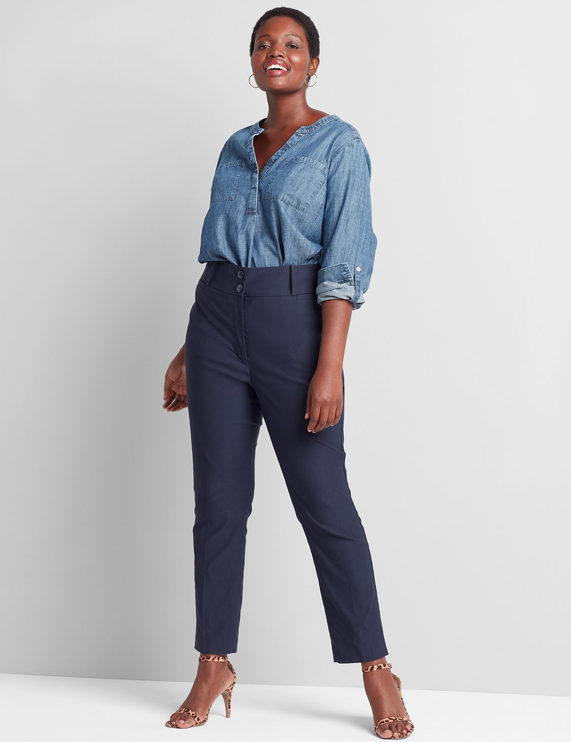 Allie High Rise With Tighter Tummy Ankle 1116141:PANTONE Night Sky:14 Product Image 3