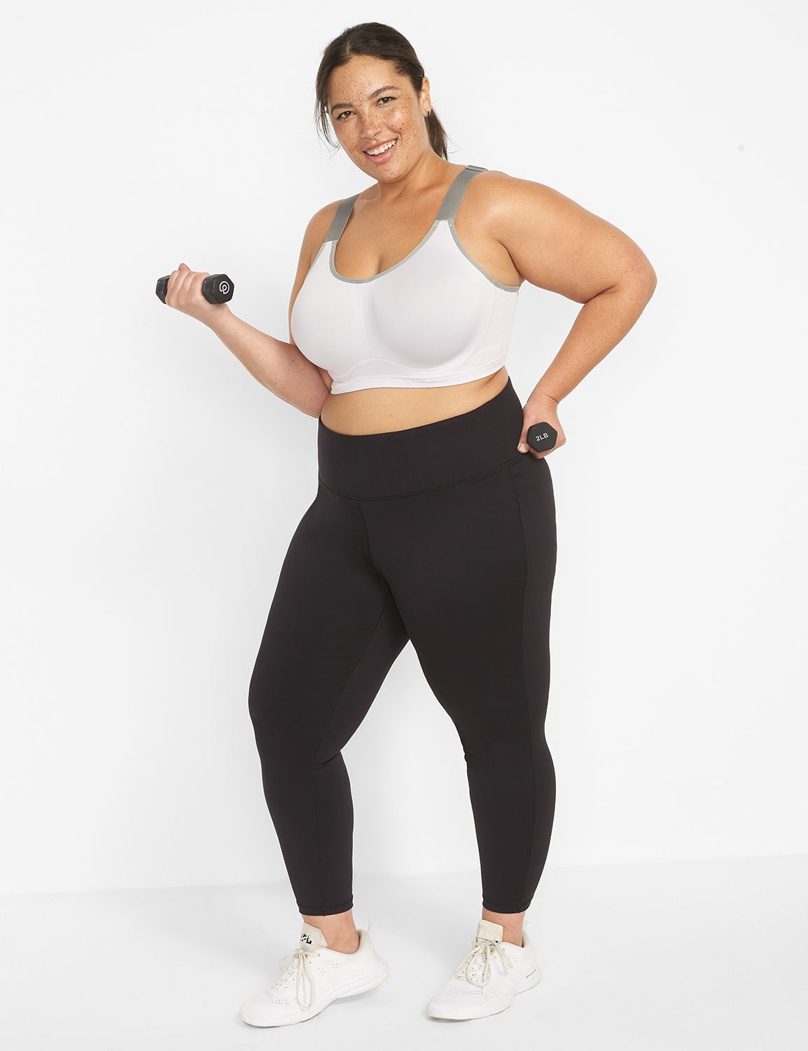 Wicking High Impact UW Sport Bra with Adjustable Straps Solid 1119587-S:PANTONE Lavender Fog:34DD Product Image 3
