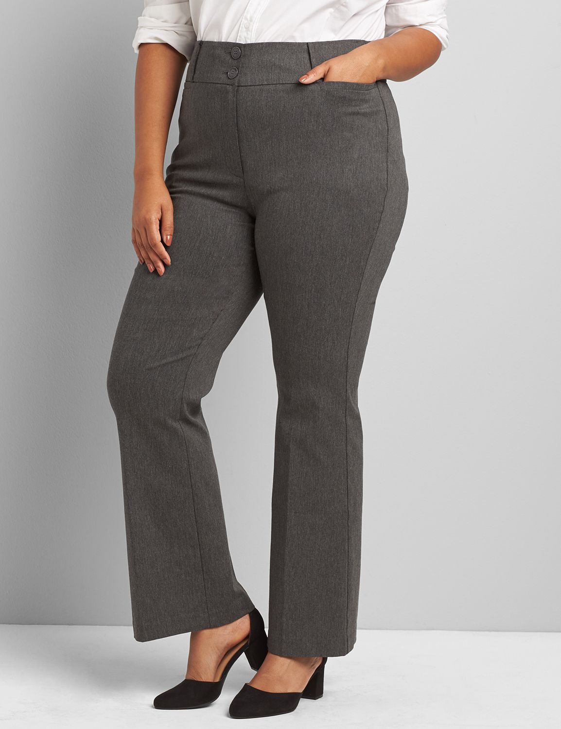 Lane Bryant Tighter Tummy High-Rise Boot 4-Season Pant 18 Grey