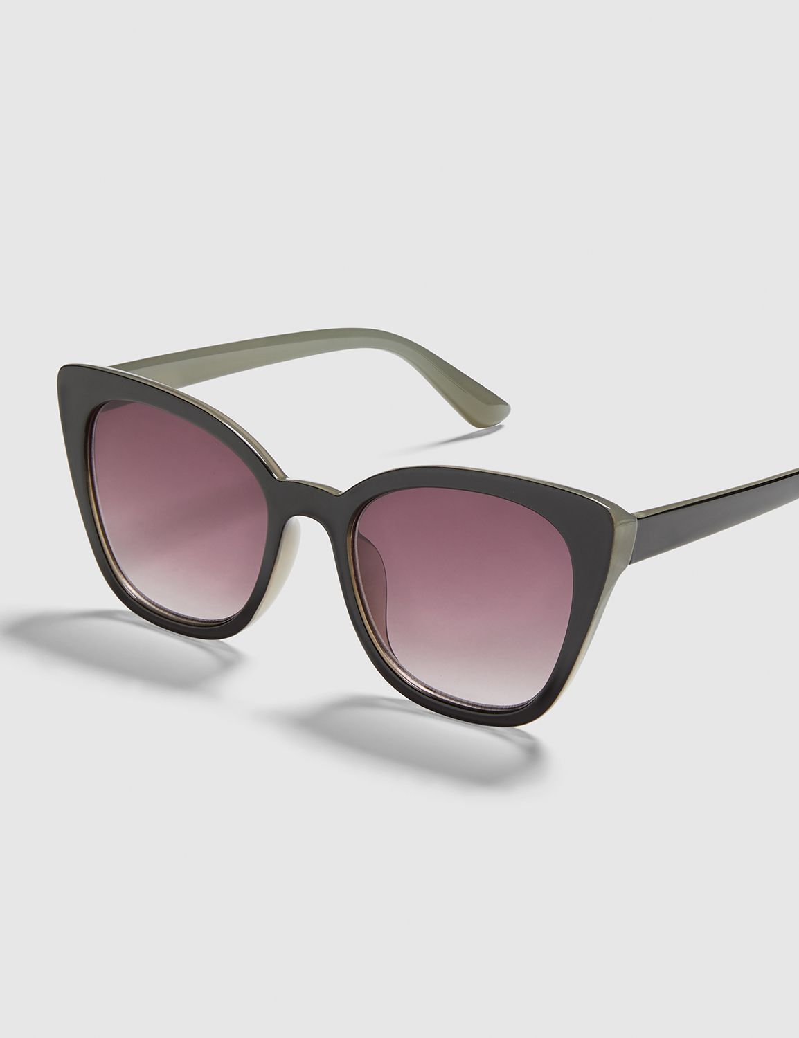 Image of Lane Bryant Women's Cateye Sunglasses - Black & Green NO Black