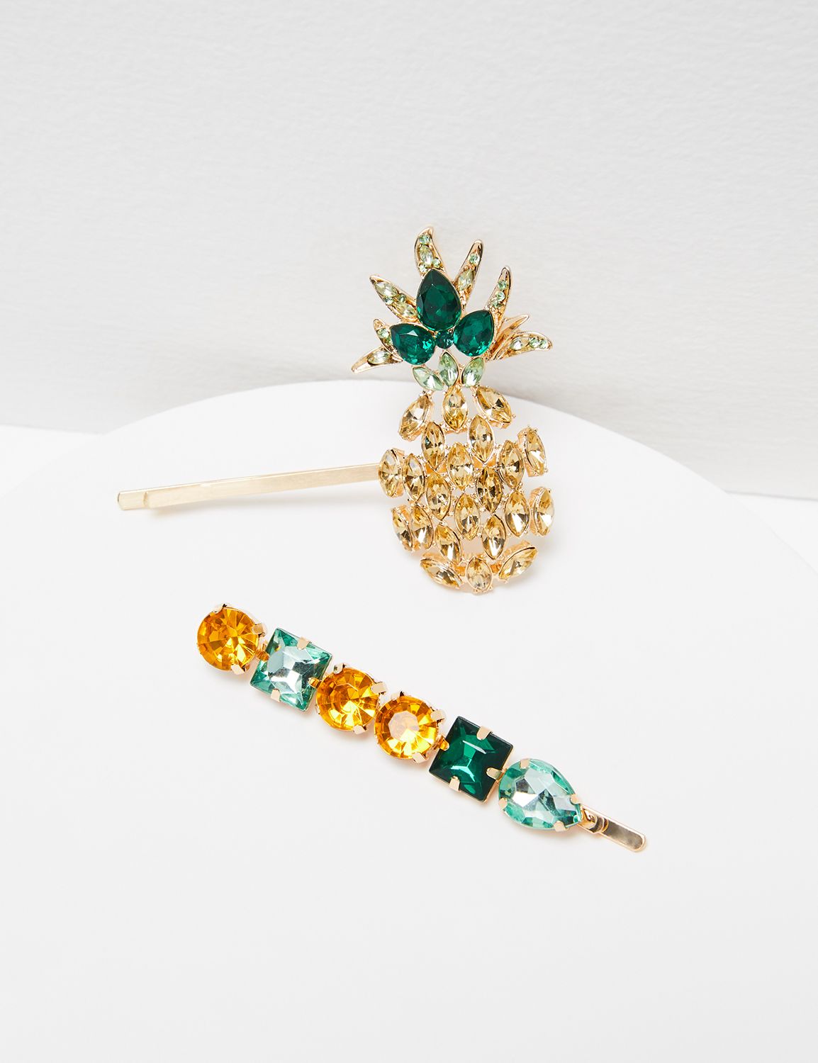Pineapple Bobby Pin 2 Pack:Gold Tone:ONESZ Product Image 1
