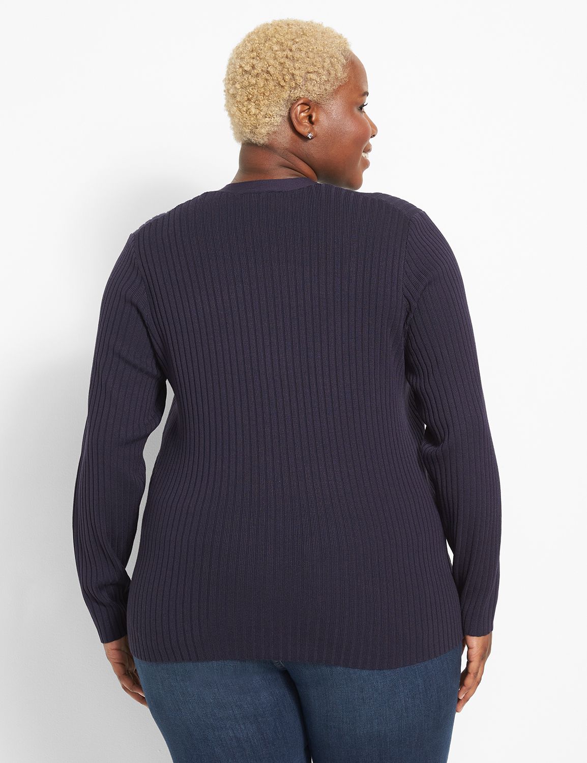 Long Sleeve VNeck Button Front Card Product Image 2