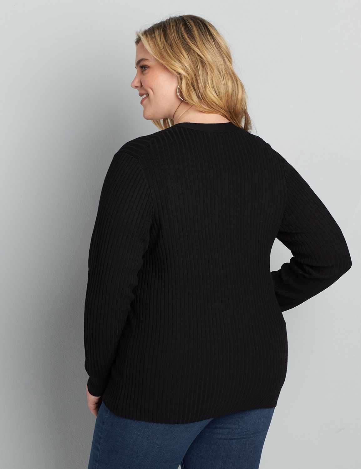 Ribbed Button Front Cardigan