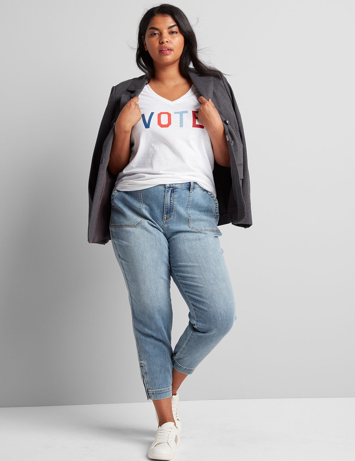 Bryant Faux Double Breasted Blazer 1116703:B85 Dark Heather Grey:12 Product Image 3