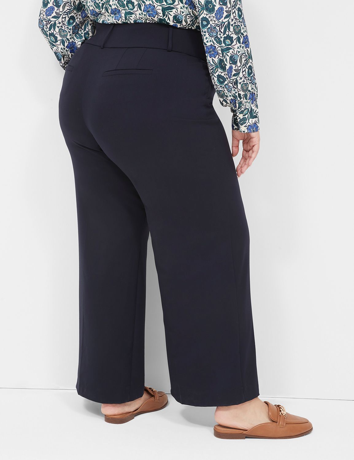 plus size wide leg pull on pants