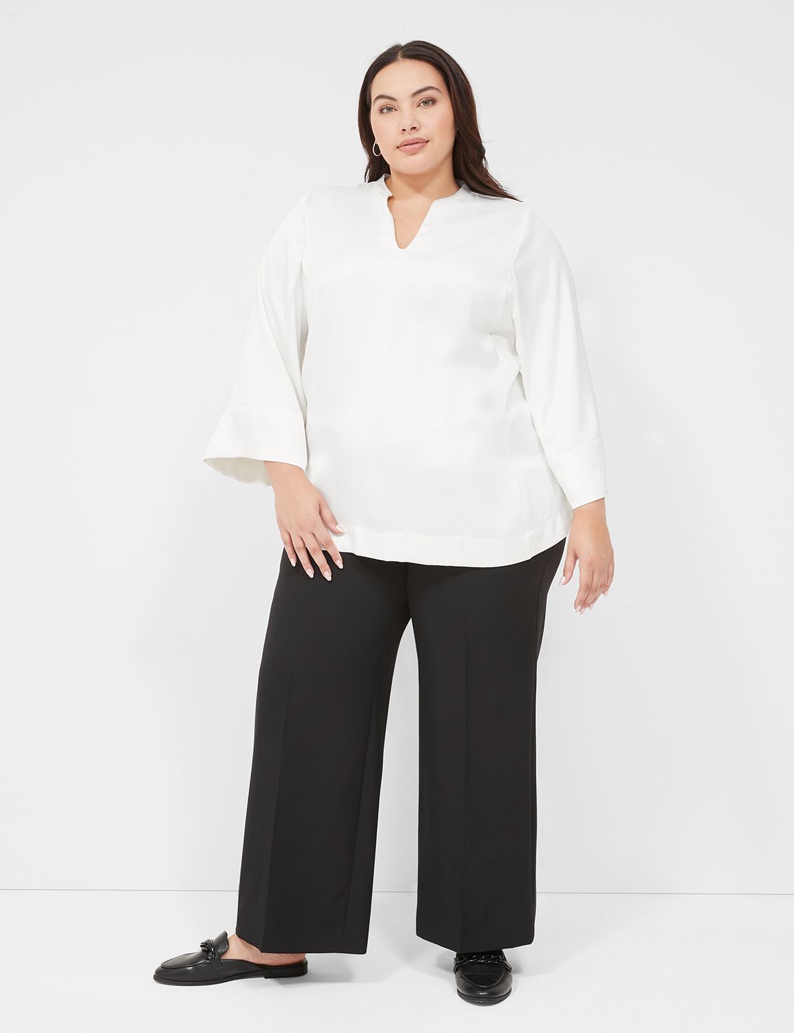 Lane Bryant Linen Pants Wide Leg High Rise, Plus Size 14/16 NWT