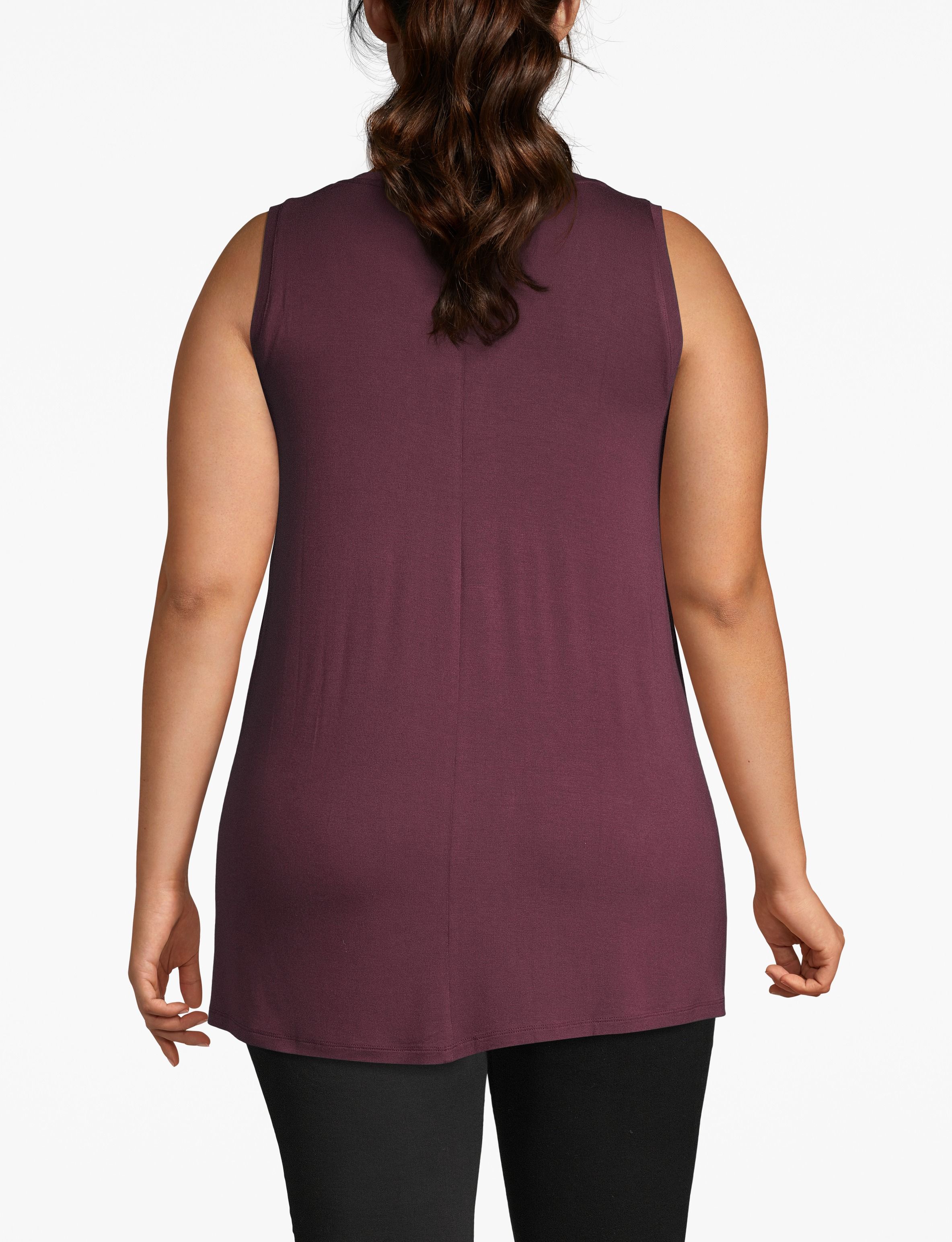 Sleeveless VNeck Swing Tank:PANTONE Winetasting:14/16 Product Image 2
