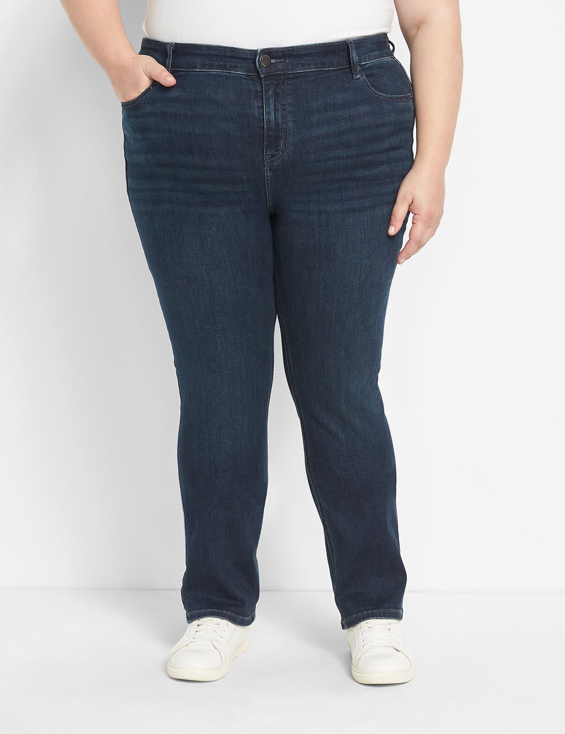 | Fit High-Rise Skinny LaneBryant Straight Jean