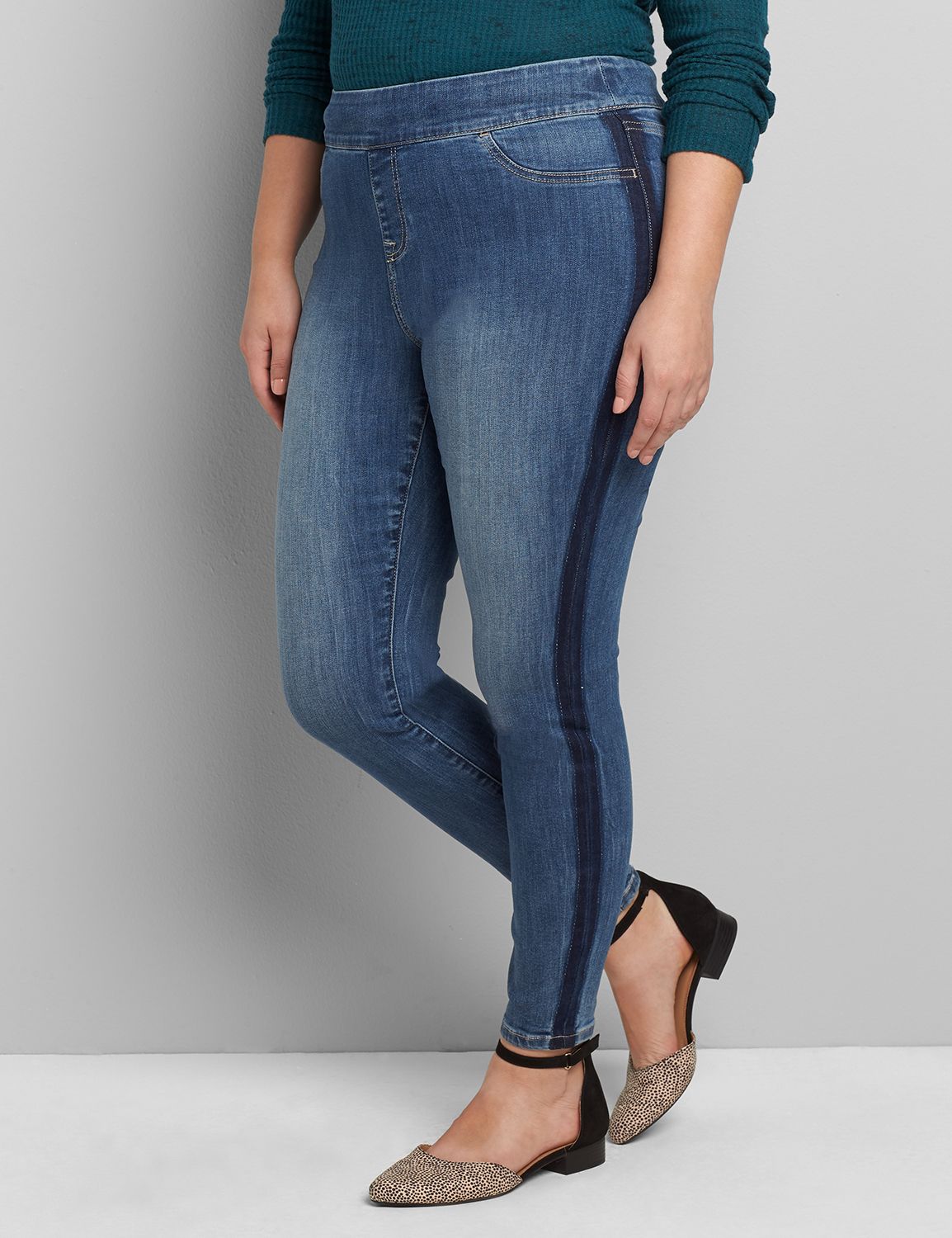 jeggings with stripe down the side