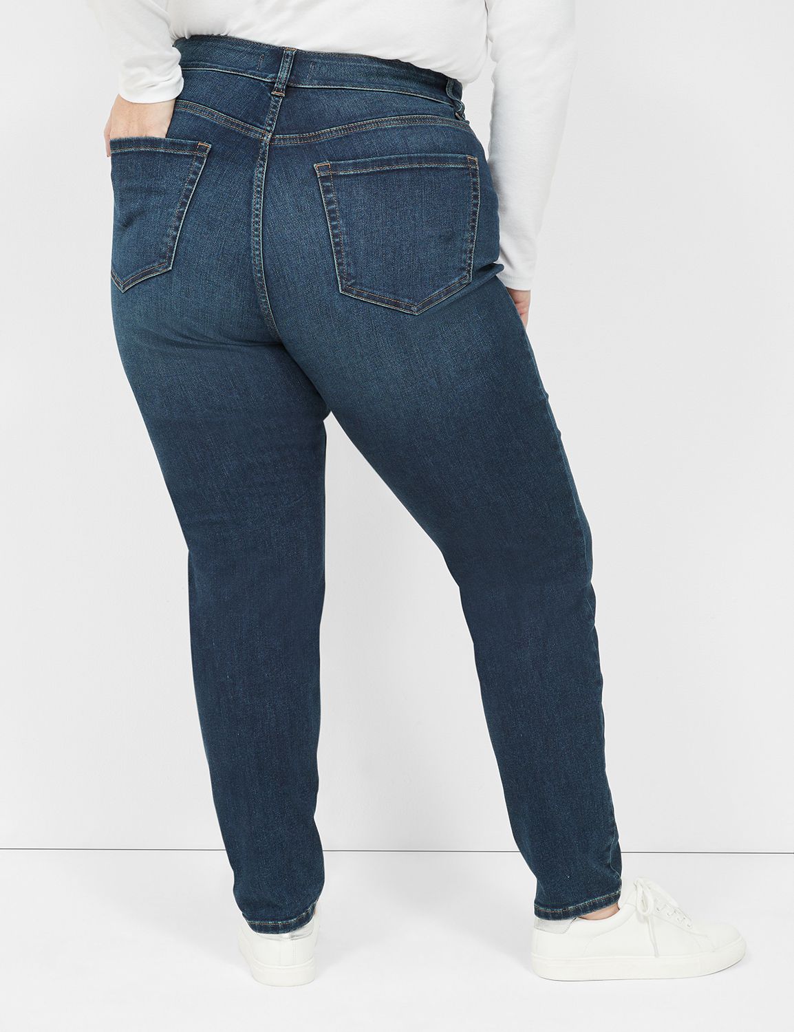 Petite Curvy High-Waisted Super-Skinny Jeans - Medium Wash