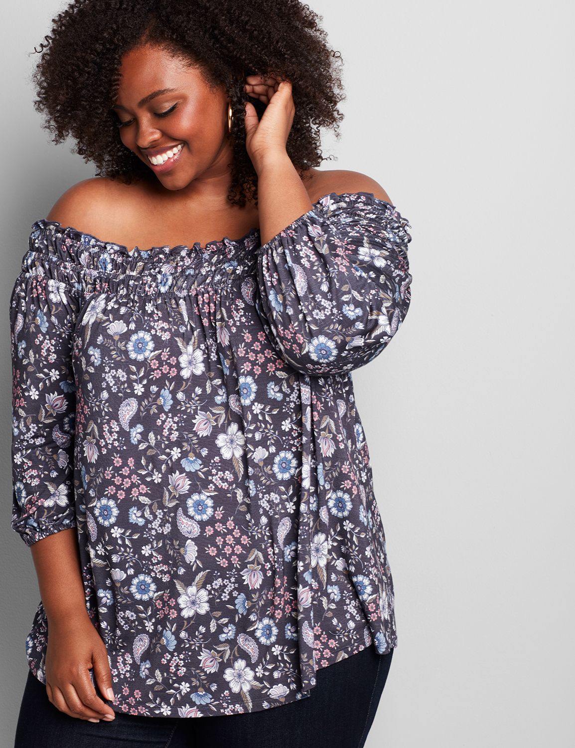 black plus size tops