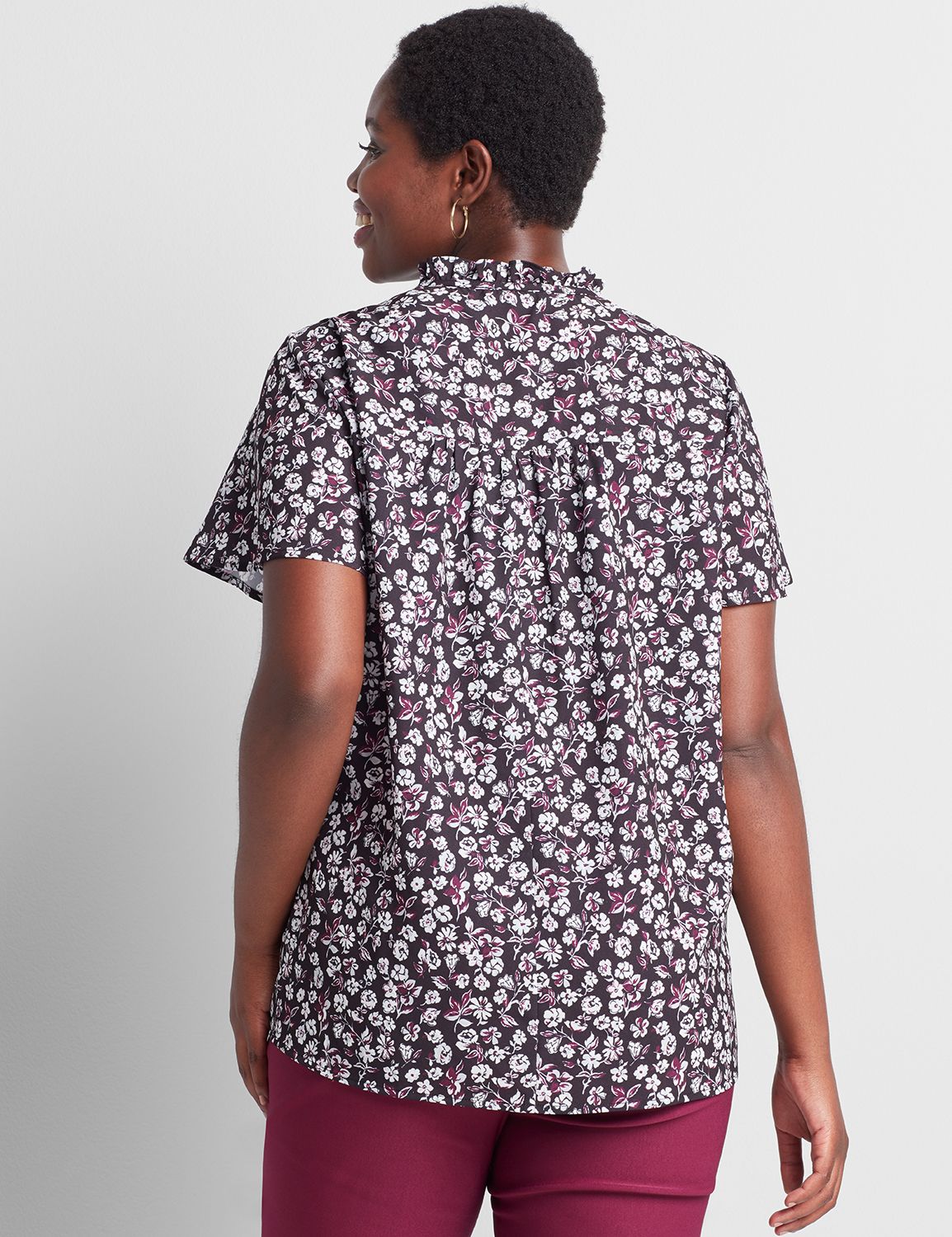 Short Sleeve Flutter Vneck with Ties Top 1113918:LBF20191_FranFloral_colorway3:12 Product Image 2
