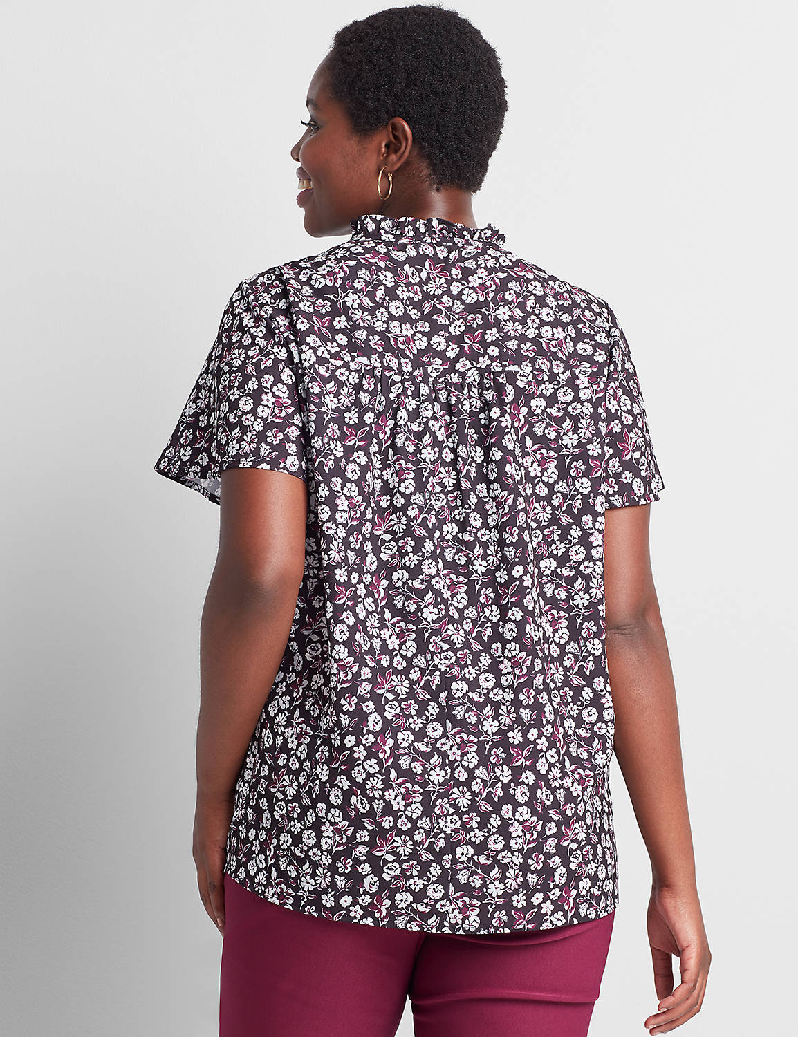 Short Sleeve Flutter Vneck with Ties Top 1113918:LBF20191_FranFloral_colorway3:12 Product Image 2