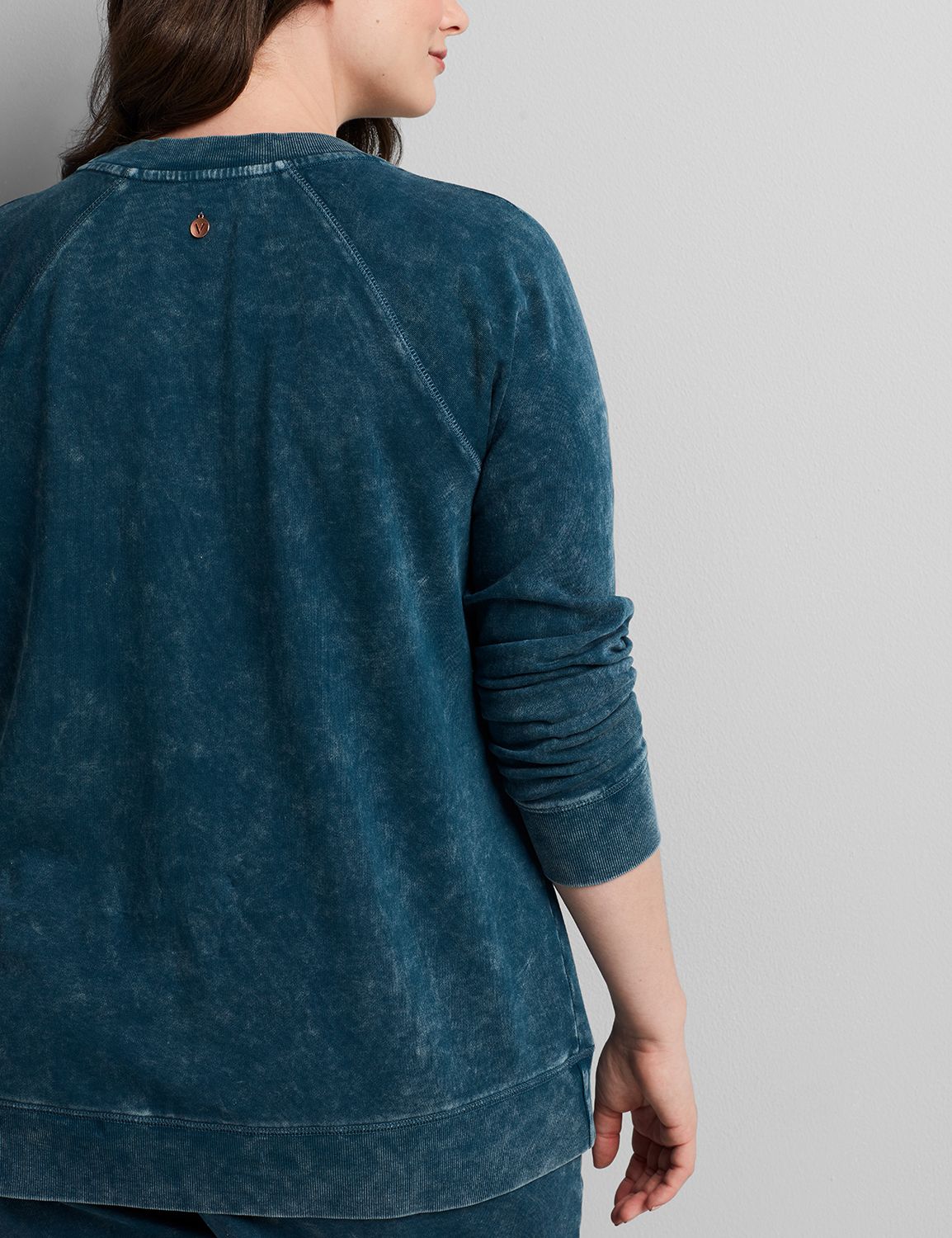 Long Sleeve Crew Neck Dye Effect Sweatshirt F 1116055:Moody Jade CSI 0503066:14/16 Product Image 2