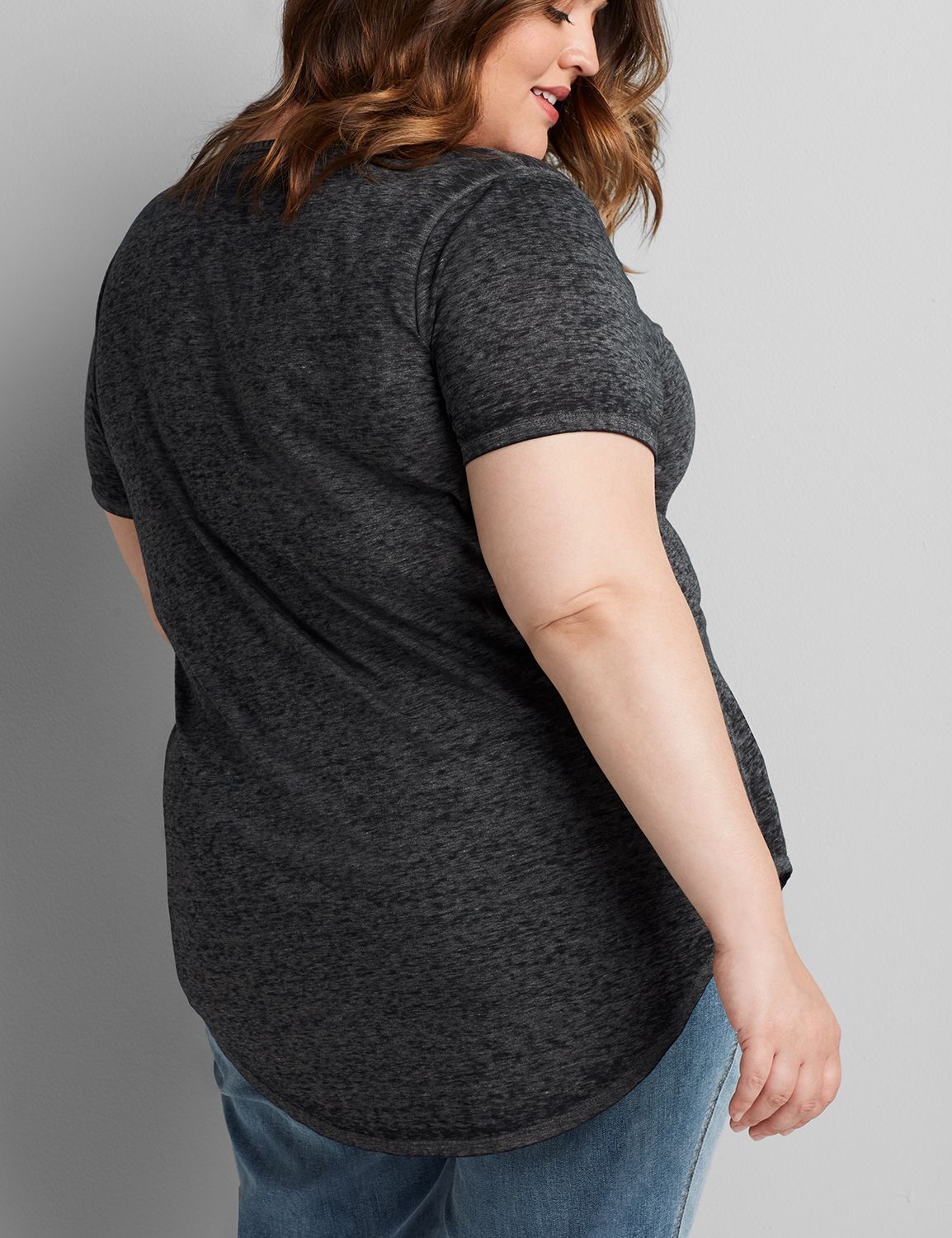 Short Sleeve Notch Neck Tee Graphic: Spooky 1114640:BCVCF07-161 Charcoal Heather:10/12 Product Image 2