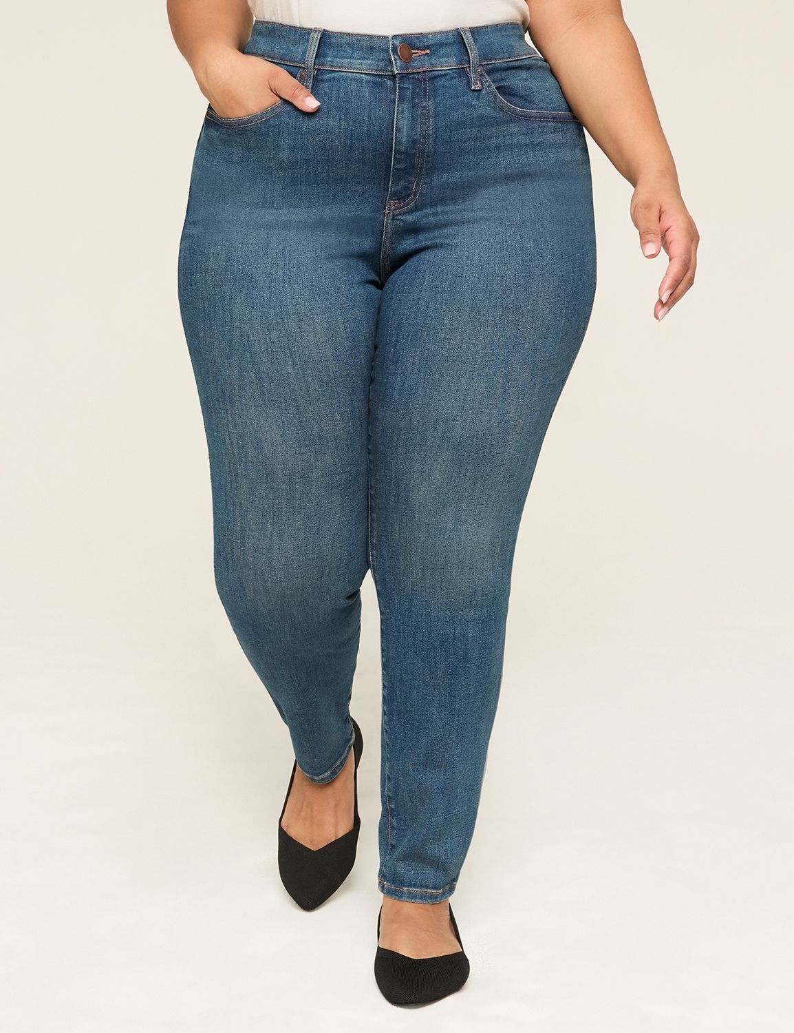 SIGNATURE MID RISE SKINNY - ROYAL C