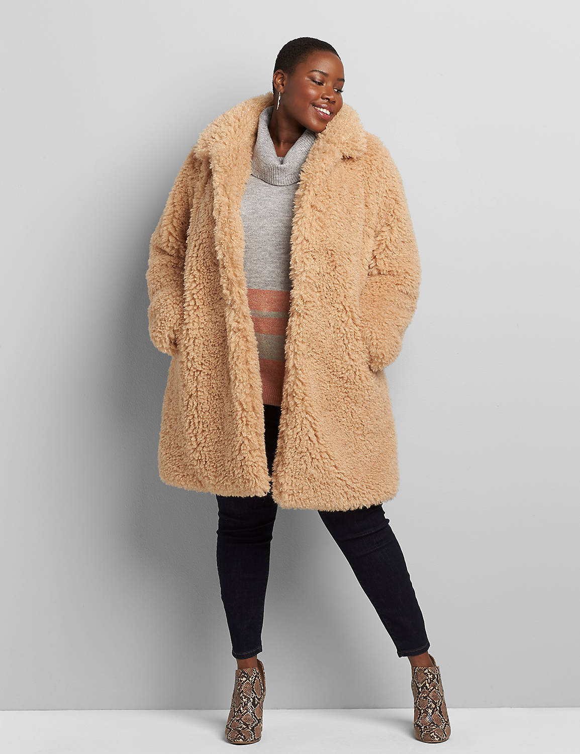 High Pile Teddy Coat 1116307:Camel as Sampled:14/16 Product Image 3