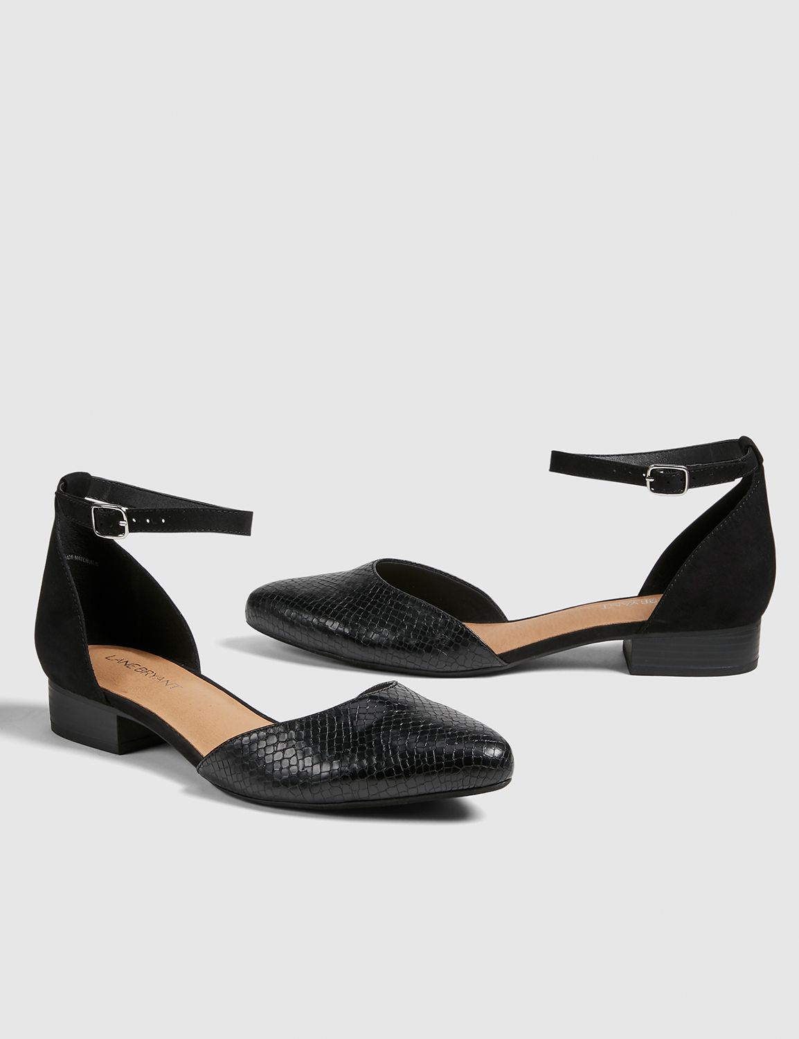 Smooth 2PC Flat with Ankle Strap - Snake:Black 2008:11W Product Image 1