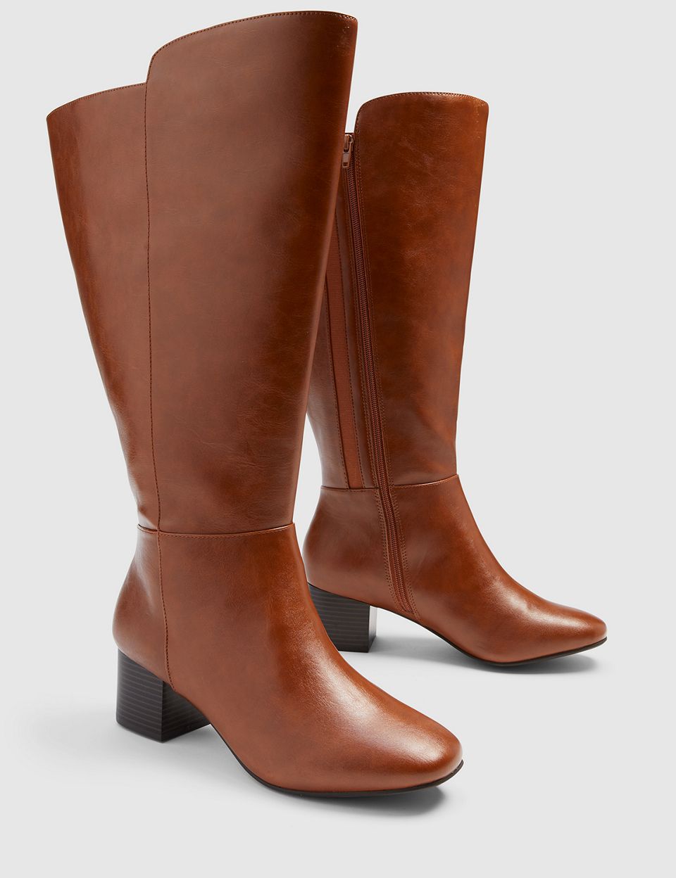 plus size fall knee high cognac boots