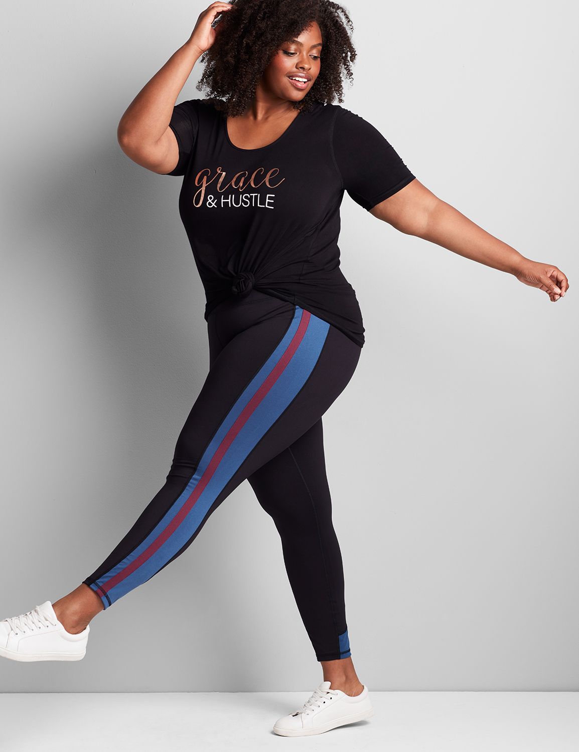 Power Color Block Wicking 7/8 Legging F 1114130:Club Navy 73-0002-19:22/24 Product Image 3