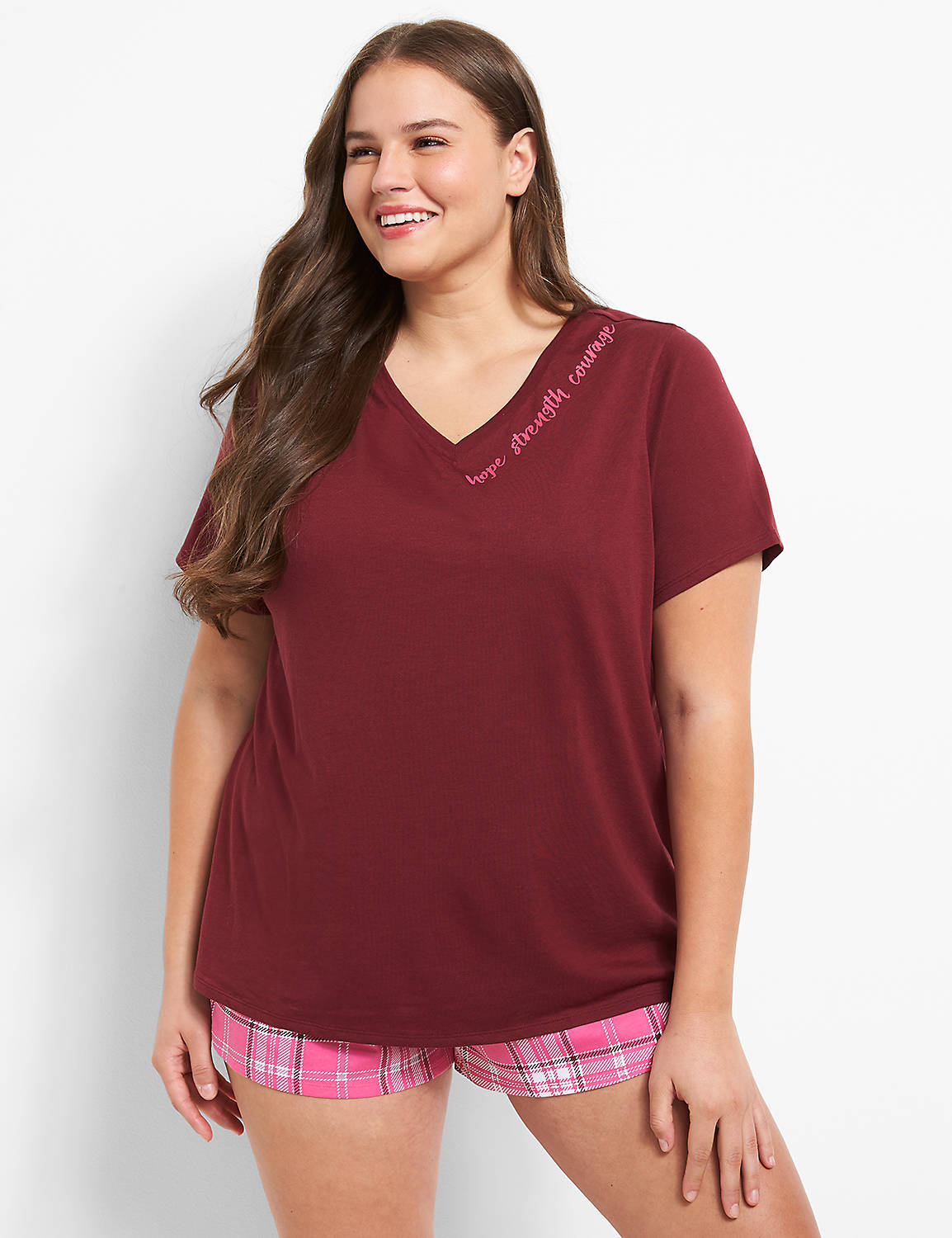 V Neck Tee and Short PJ Set 1112873 Product Image 1
