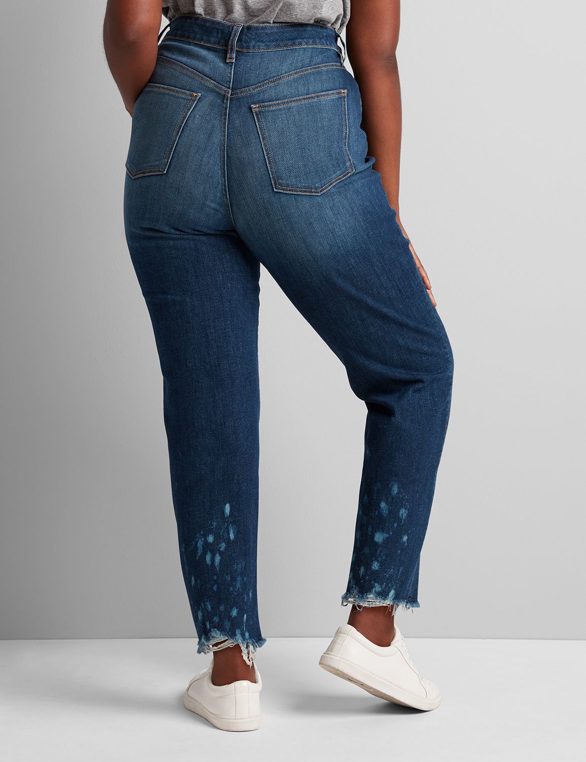 SIGNATURE HIGH RISE GIRLFRIEND STRAIGHT- CONCORDE WASH 1114280:Dark Denim:12 Product Image 2