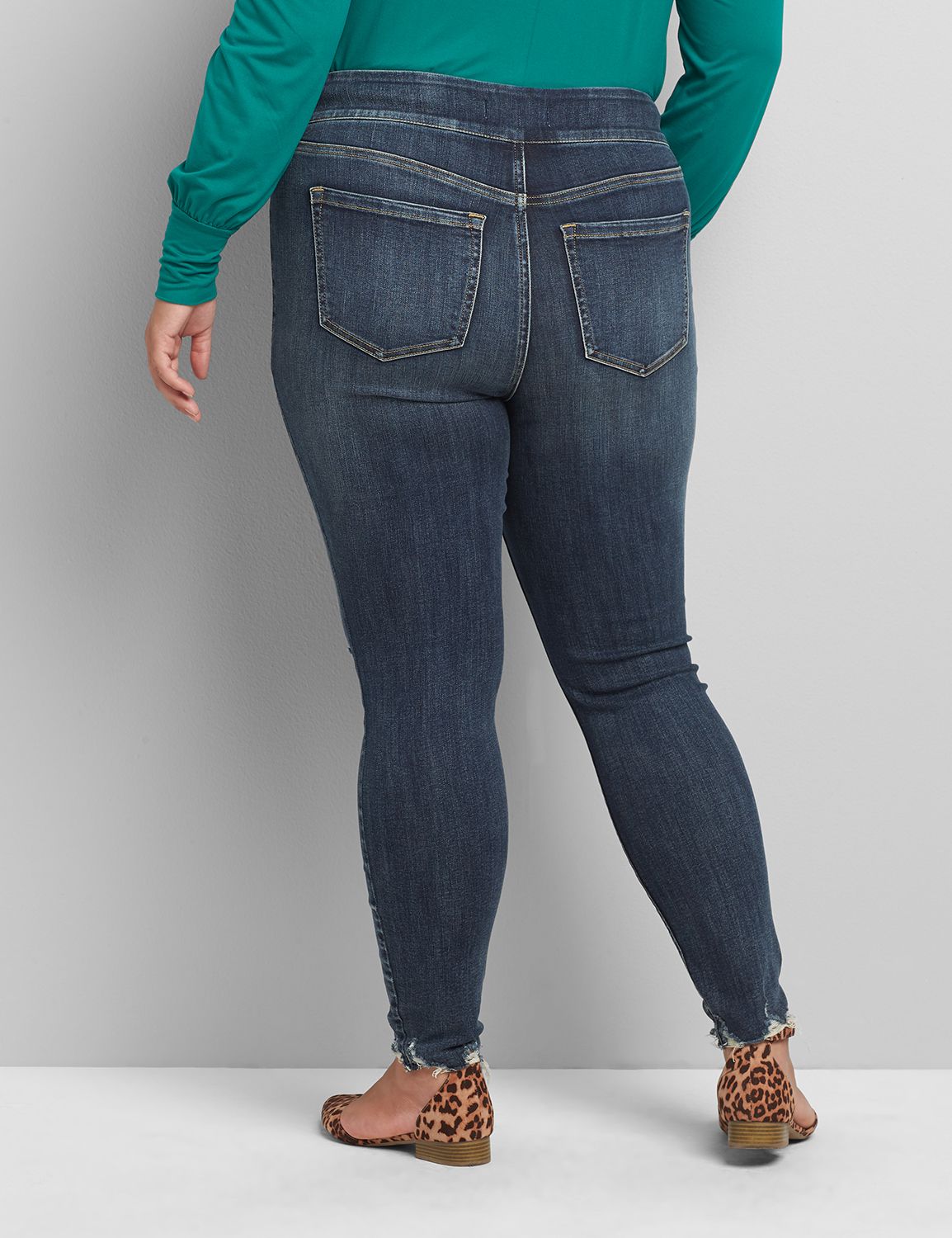 High-Rise Pull-On Jegging - Ripped Dark Wash