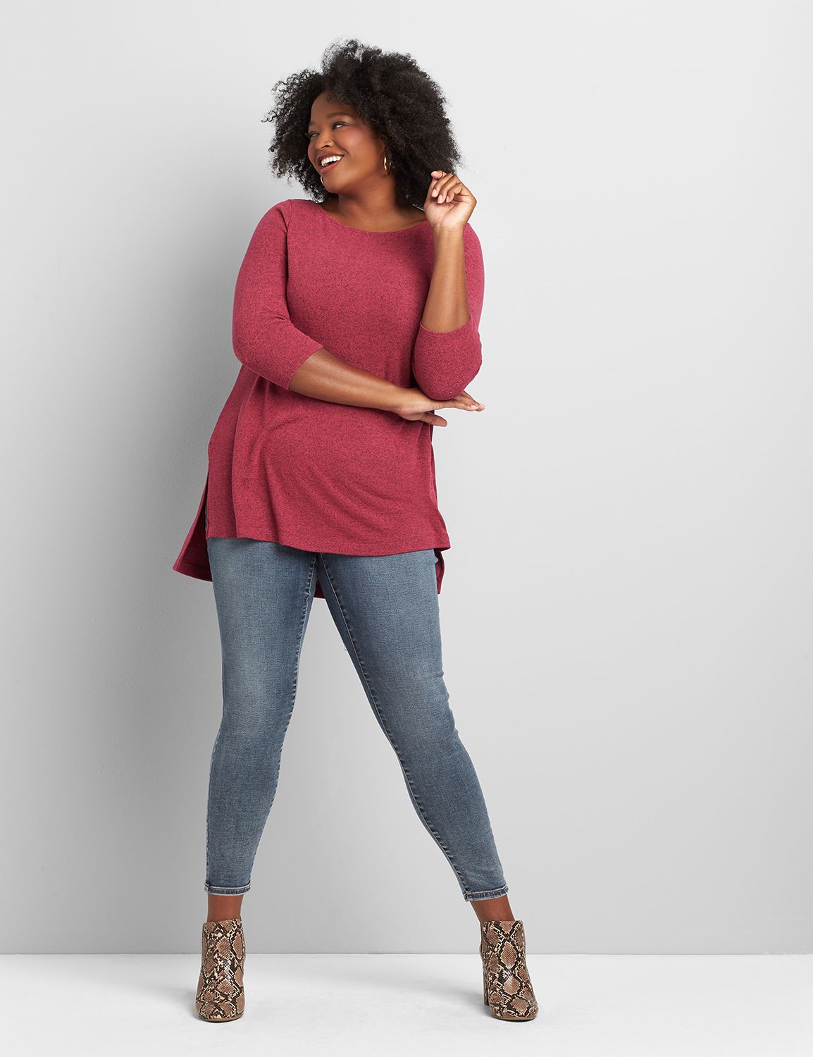 HighRise Sateen PullOn Jegging Medium Wash LaneBryant