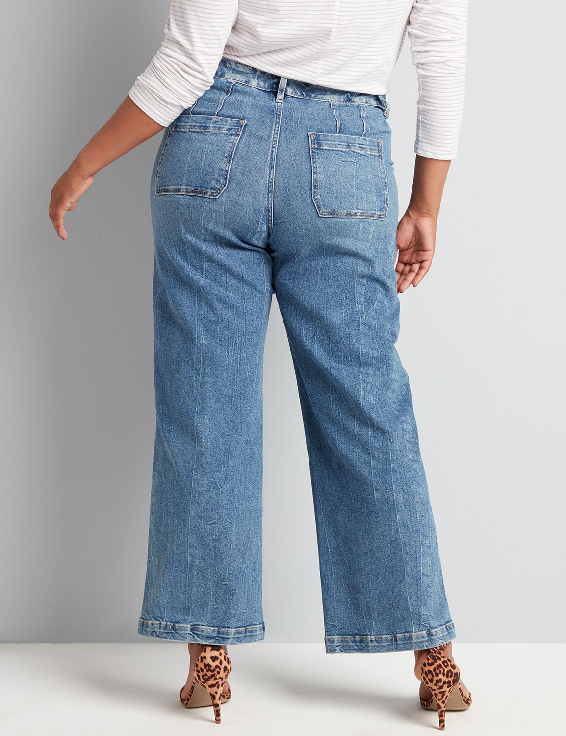 SIGNATURE WIDE LEG MAMAN WASH 1116212:Medium Denim:12 Product Image 2