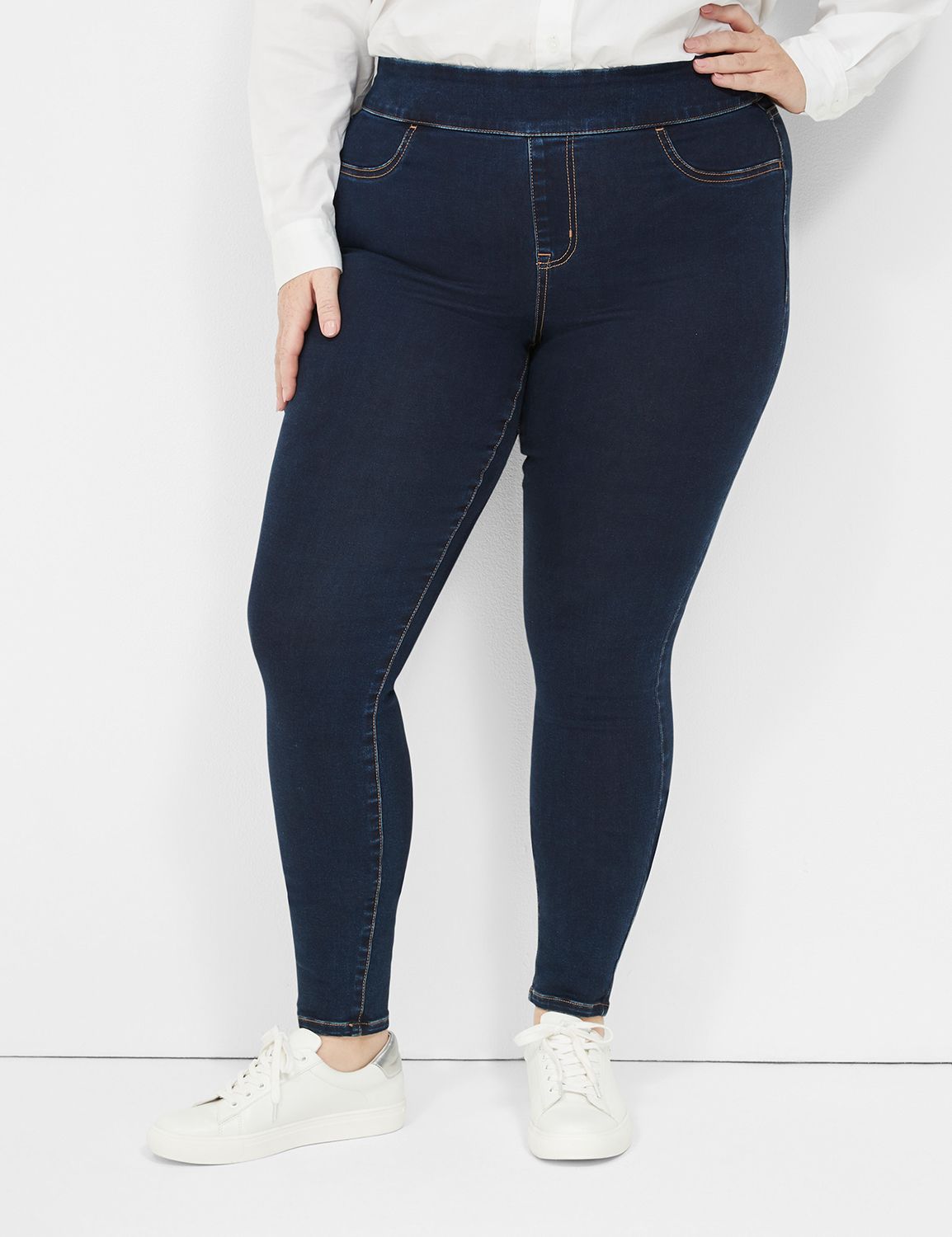 Women's pull outlet on jean leggings