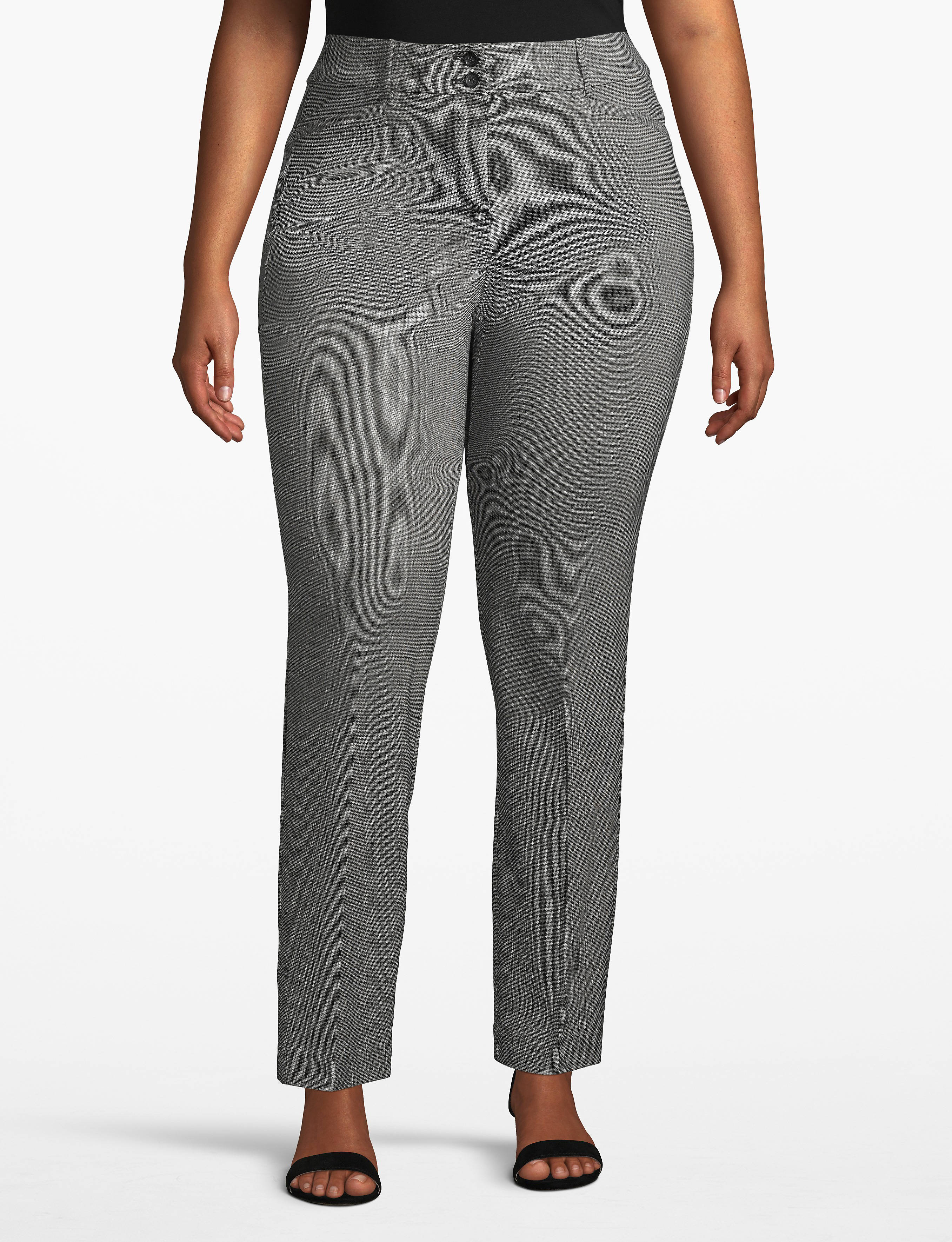 Madison Mid-Rise No Gap Straight Leg Pant 1116021 [Copy of 1114377] Outlet:Black/ White- As Hanger (LBO):16 Product Image 1