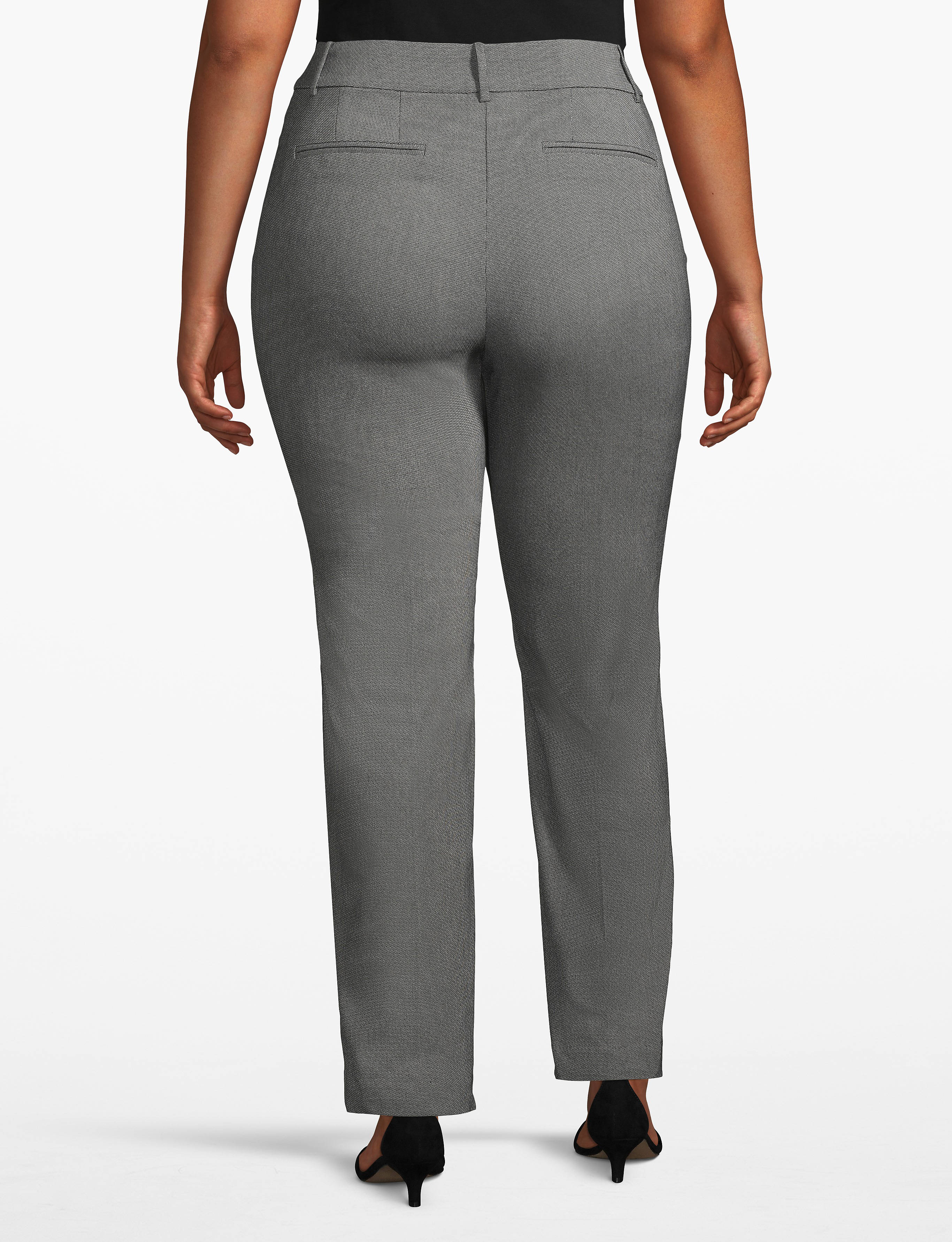 Madison Mid-Rise No Gap Straight Leg Pant 1116021 [Copy of 1114377] Outlet:Black/ White- As Hanger (LBO):16 Product Image 2