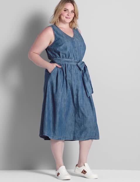 Chambray midi dress