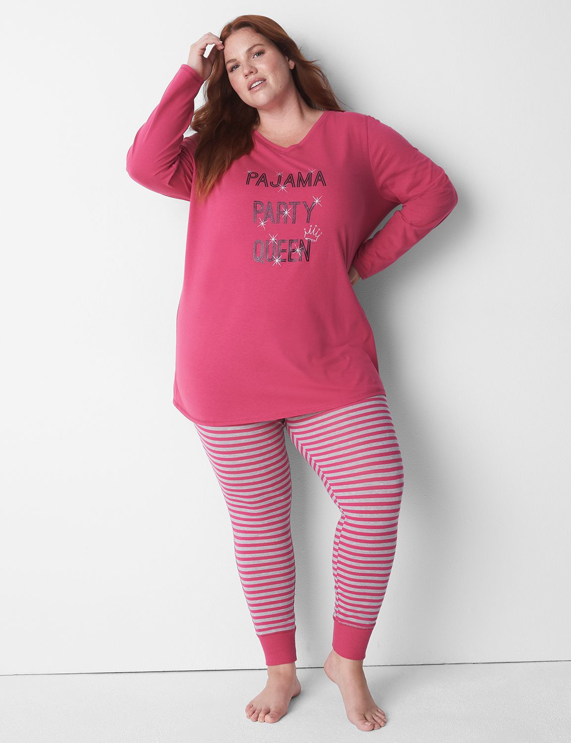 Comfy Cotton Tee Legging PJ Set LaneBryant