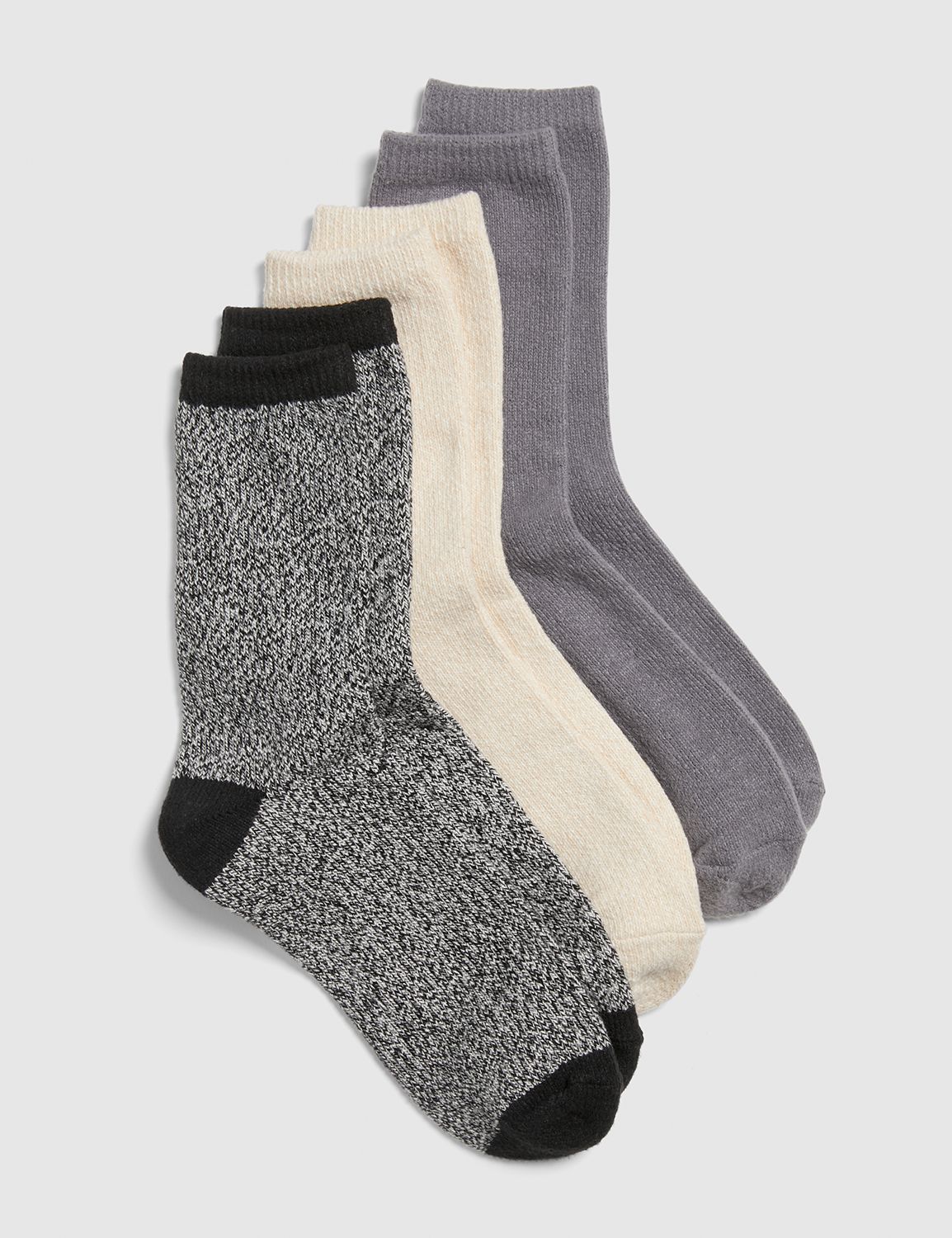 Image of Lane Bryant Women's Boot Socks -Pack - Black & Cream ONESZ Black
