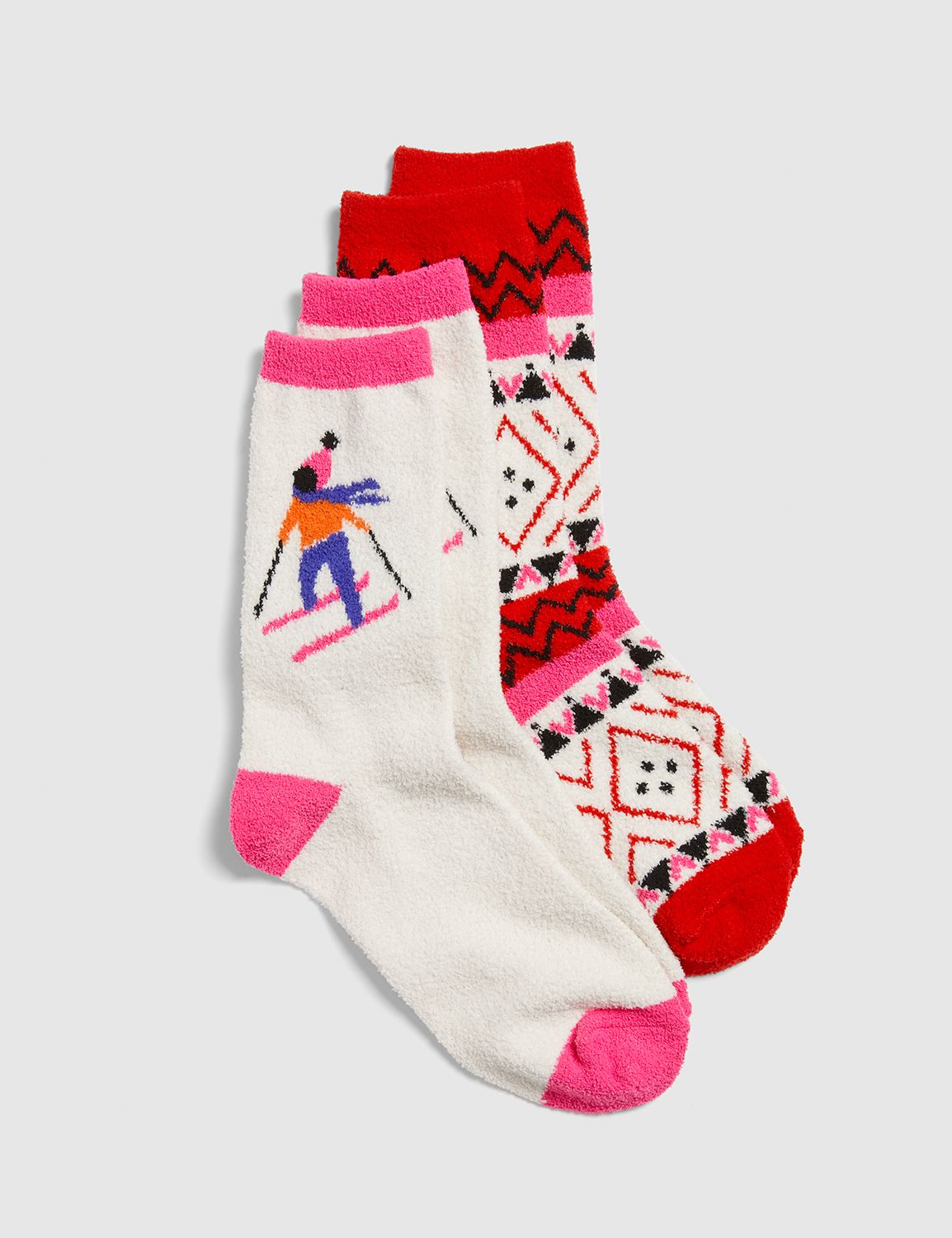 Image of Lane Bryant Women's Apres Ski Cozy Crew Socks - -Pack ONESZ Cream