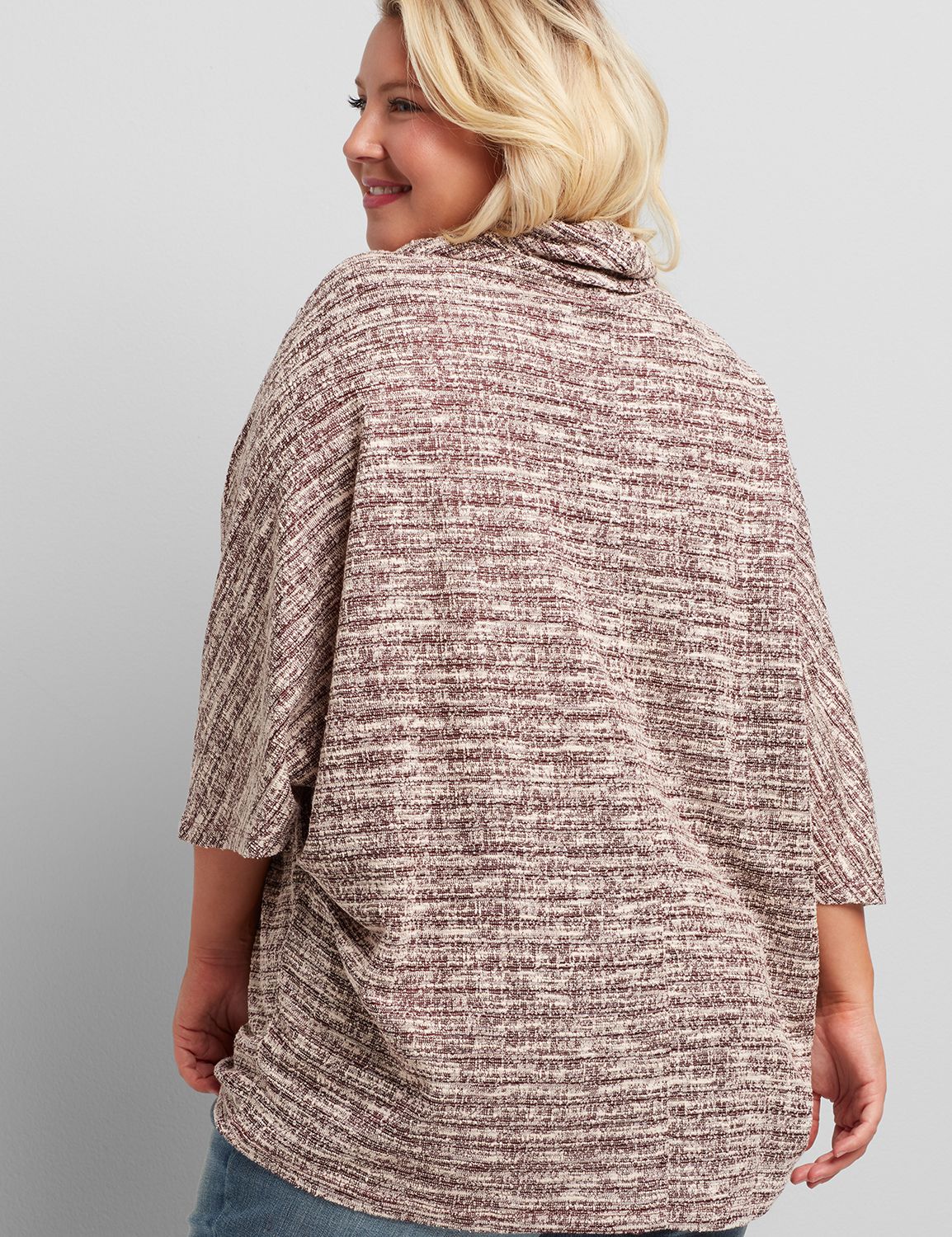 Elbow Sleeve Cowl Neck Kanga Pocket Product Image 2