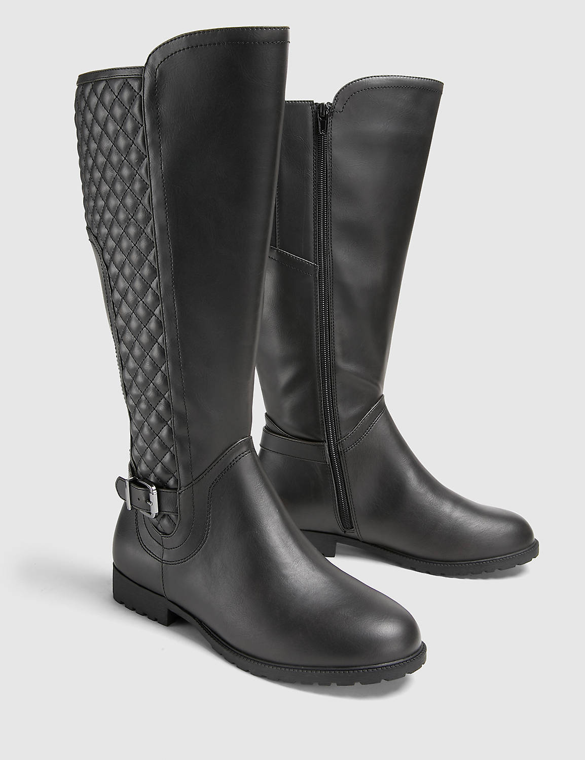 Dream Cloud Quilted Dressy Riding Boot- Wide Width:Black 2008:8W Product Image 1