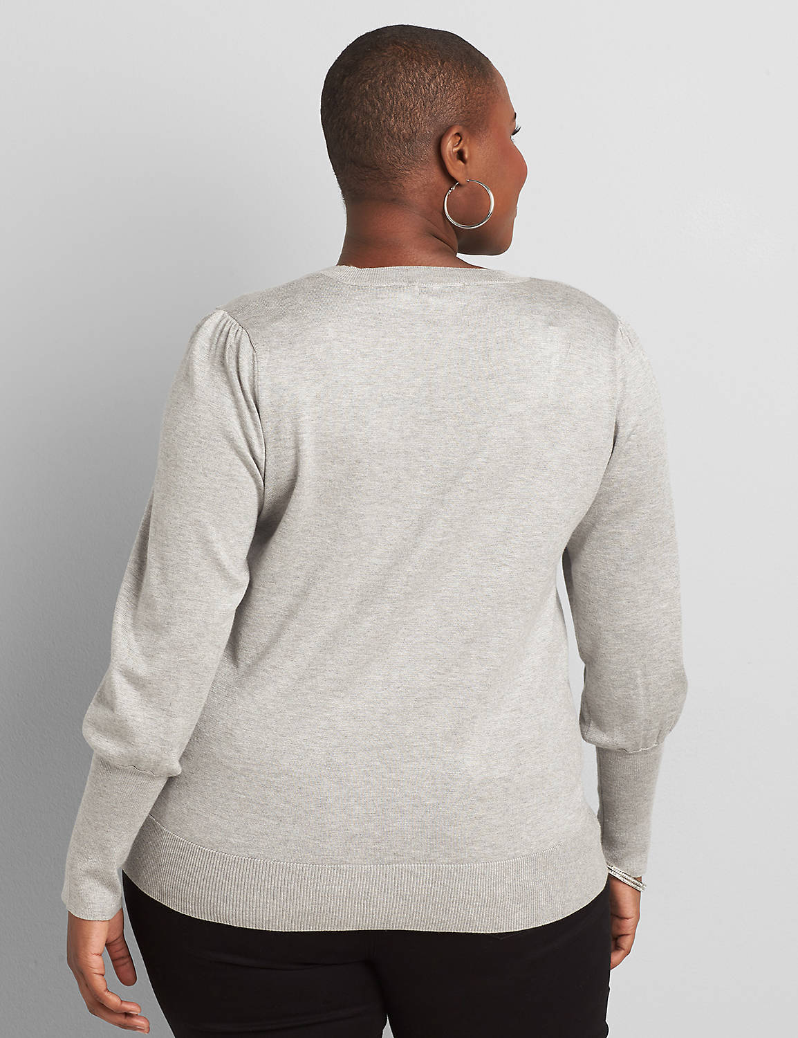 Long Sleeve Square Neck Pullover Sweater 1116861:BC04 Heather grey:18/20 Product Image 2