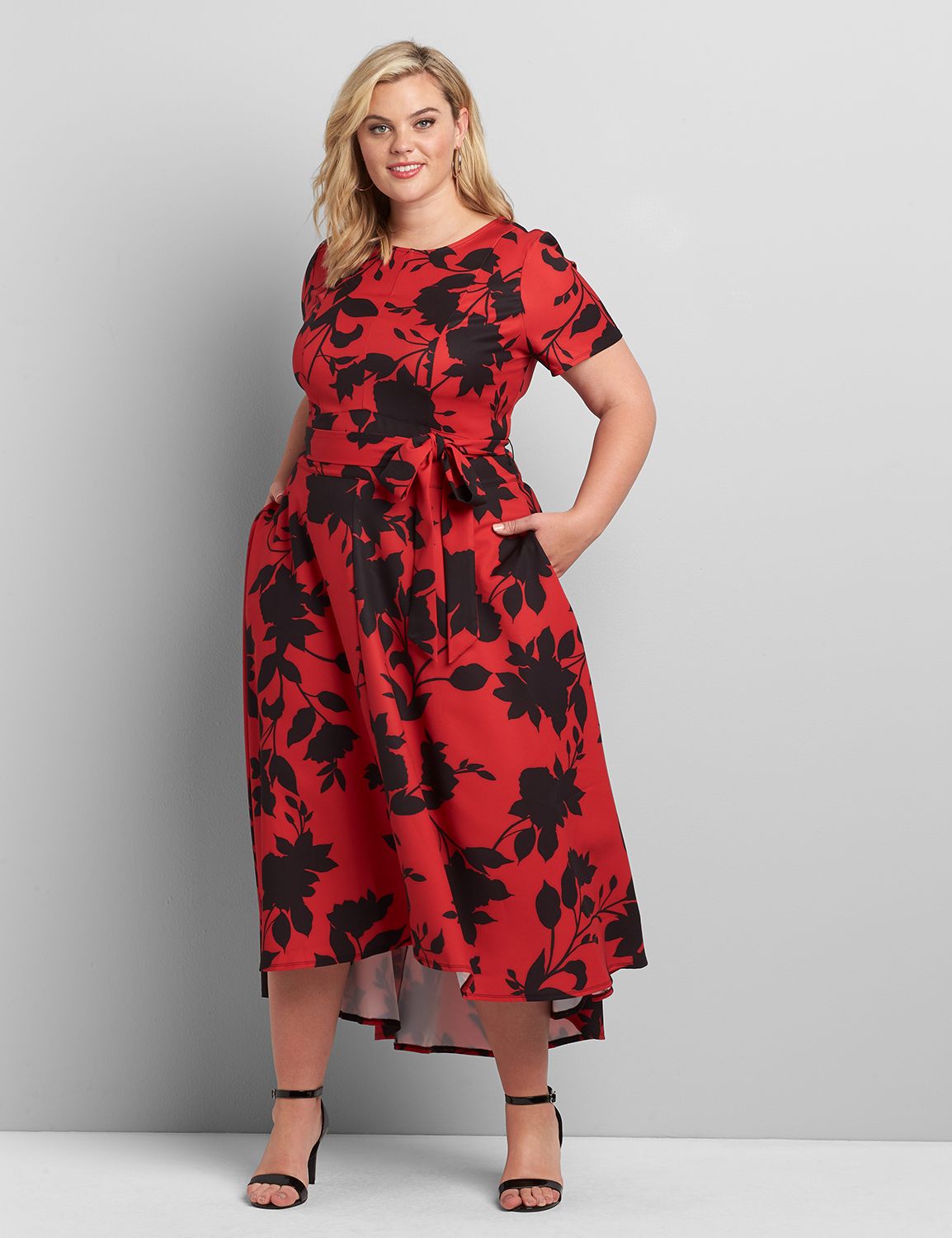 Printed Lena High-Low Midi Dress